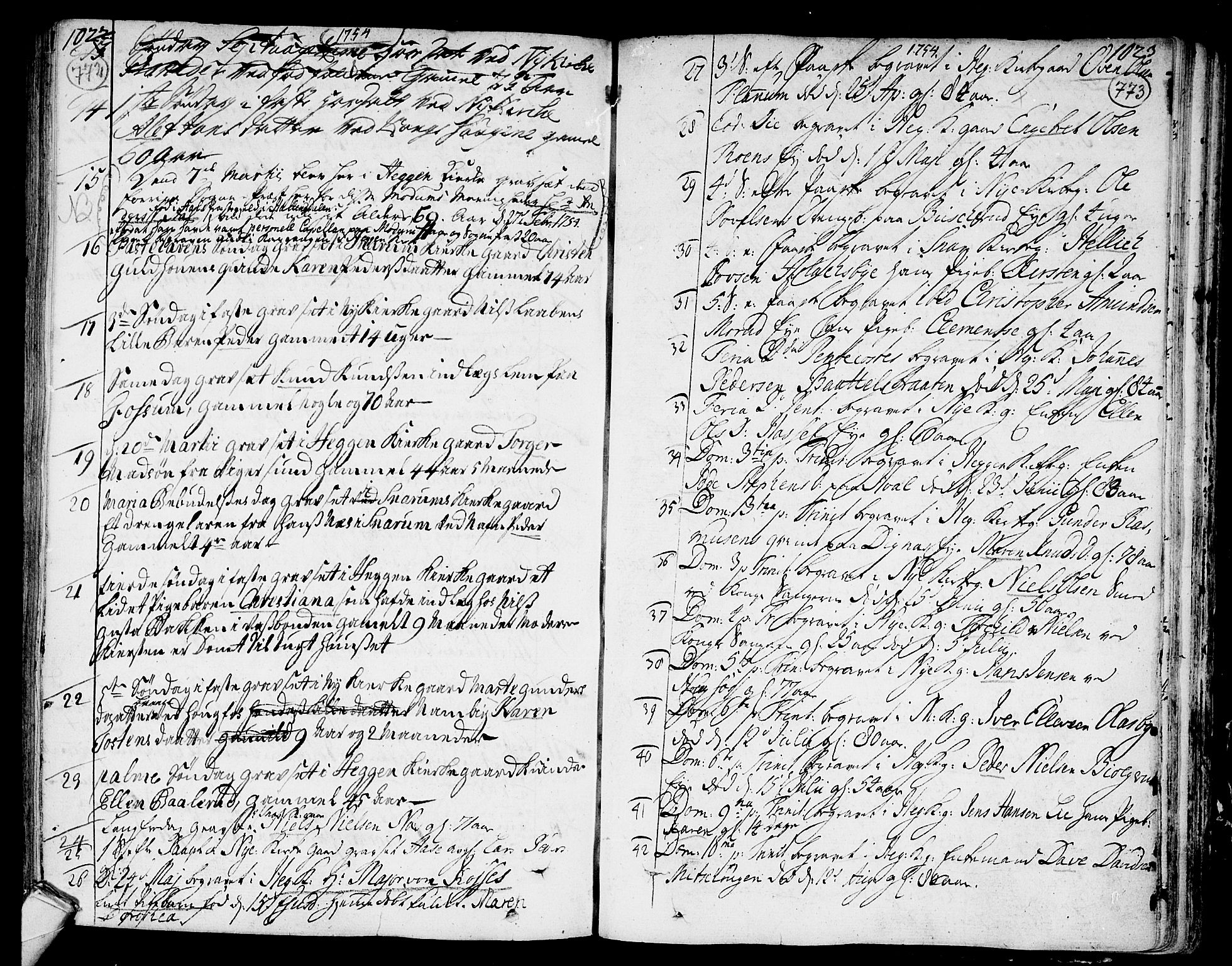 Modum kirkebøker, AV/SAKO-A-234/F/Fa/L0002: Parish register (official) no. 2, 1741-1782, p. 772-773