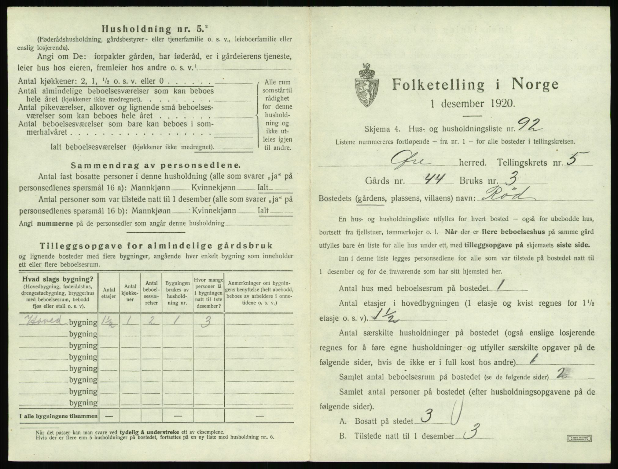 SAT, 1920 census for Øre, 1920, p. 589