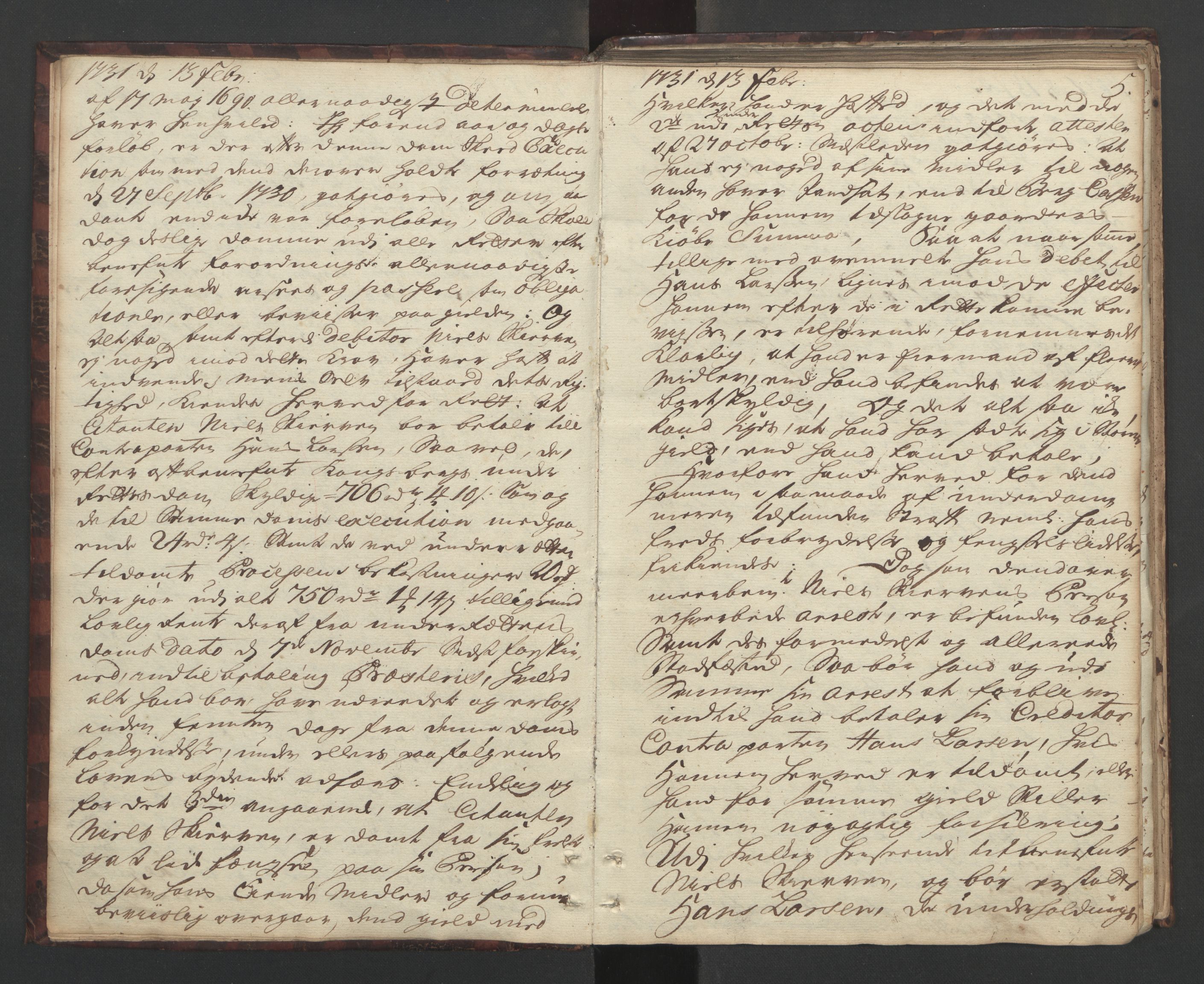 Tønsberg rådstuerett, SAKO/A-800/F/Fa/L0012: Rådstuprotokoll, 1730-1734, p. 4b-5a