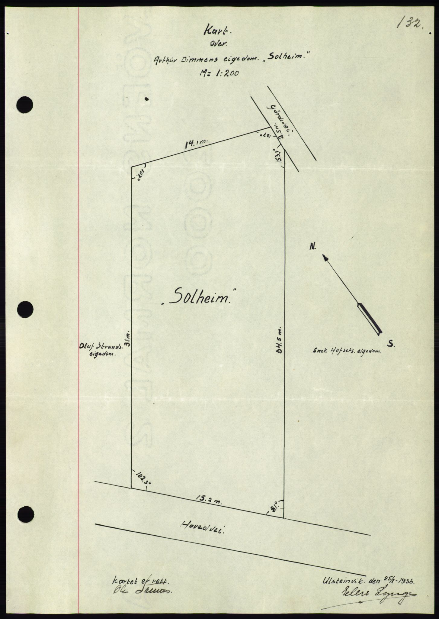 Søre Sunnmøre sorenskriveri, AV/SAT-A-4122/1/2/2C/L0061: Mortgage book no. 55, 1936-1936, Diary no: : 1069/1936