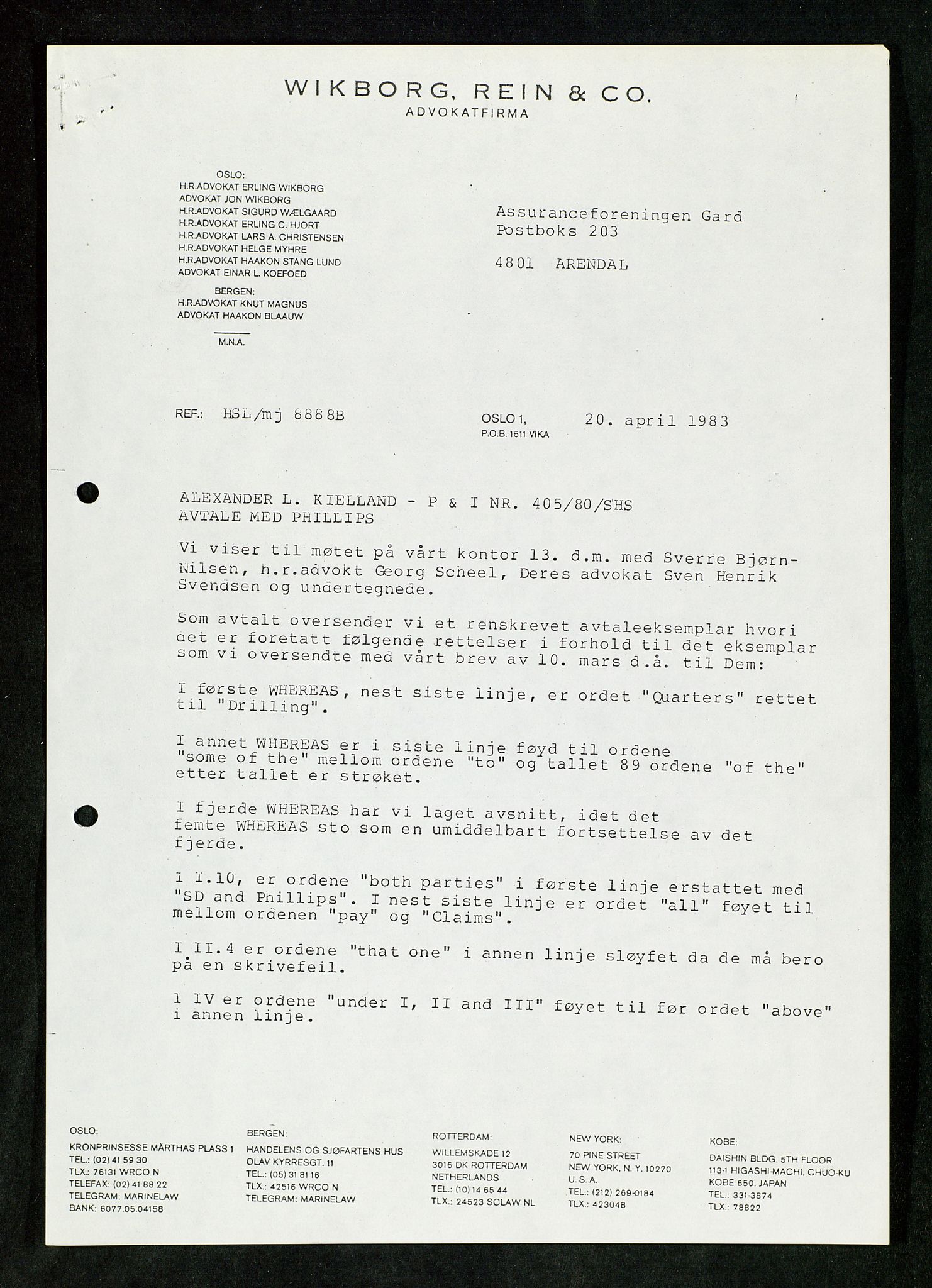 Pa 1503 - Stavanger Drilling AS, AV/SAST-A-101906/Da/L0017: Alexander L. Kielland - Saks- og korrespondansearkiv, 1981-1984, p. 252