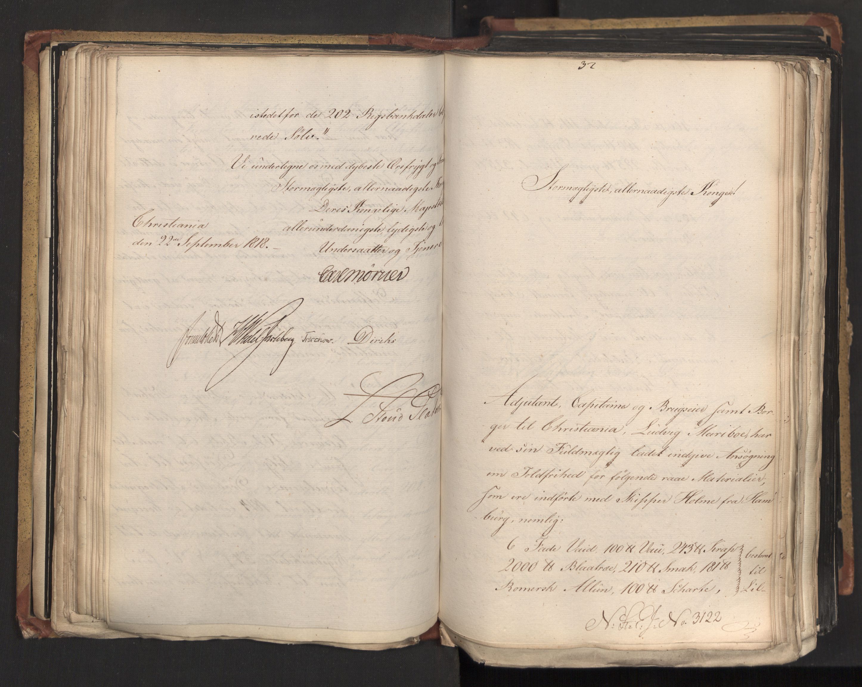 Statsrådsavdelingen i Stockholm, AV/RA-S-1003/D/Da/L0015: Regjeringsinnstillinger nr. 3058-3300, 1818, p. 145