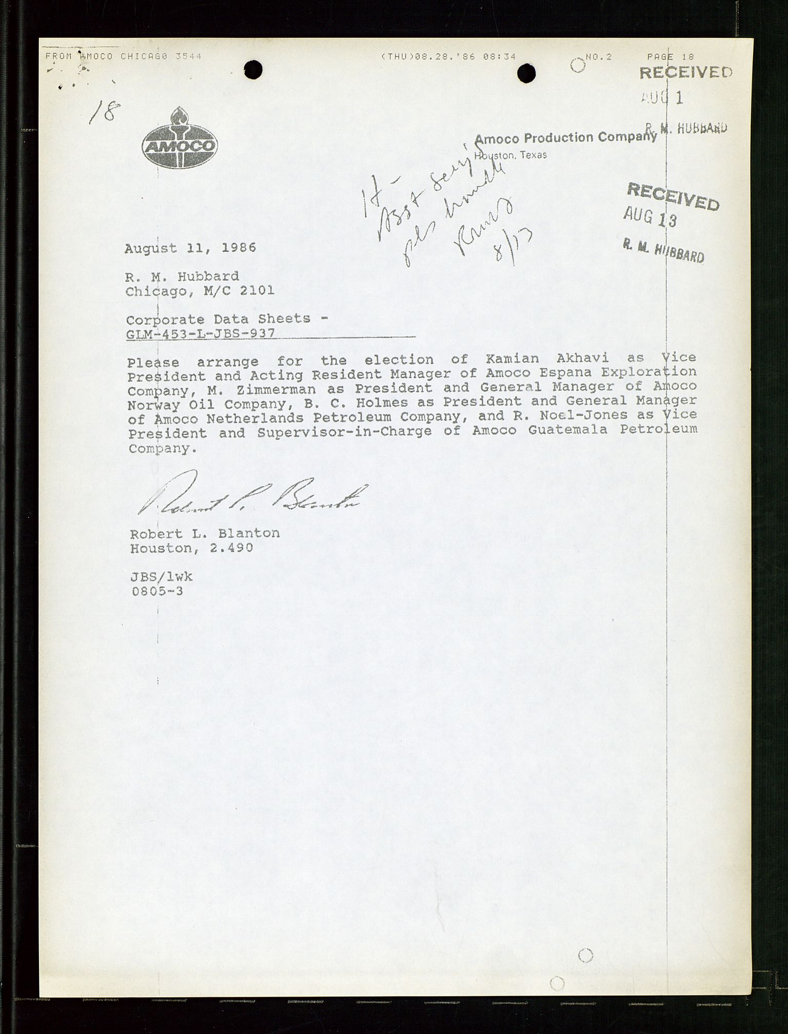 Pa 1740 - Amoco Norway Oil Company, AV/SAST-A-102405/22/A/Aa/L0001: Styreprotokoller og sakspapirer, 1965-1999, p. 82