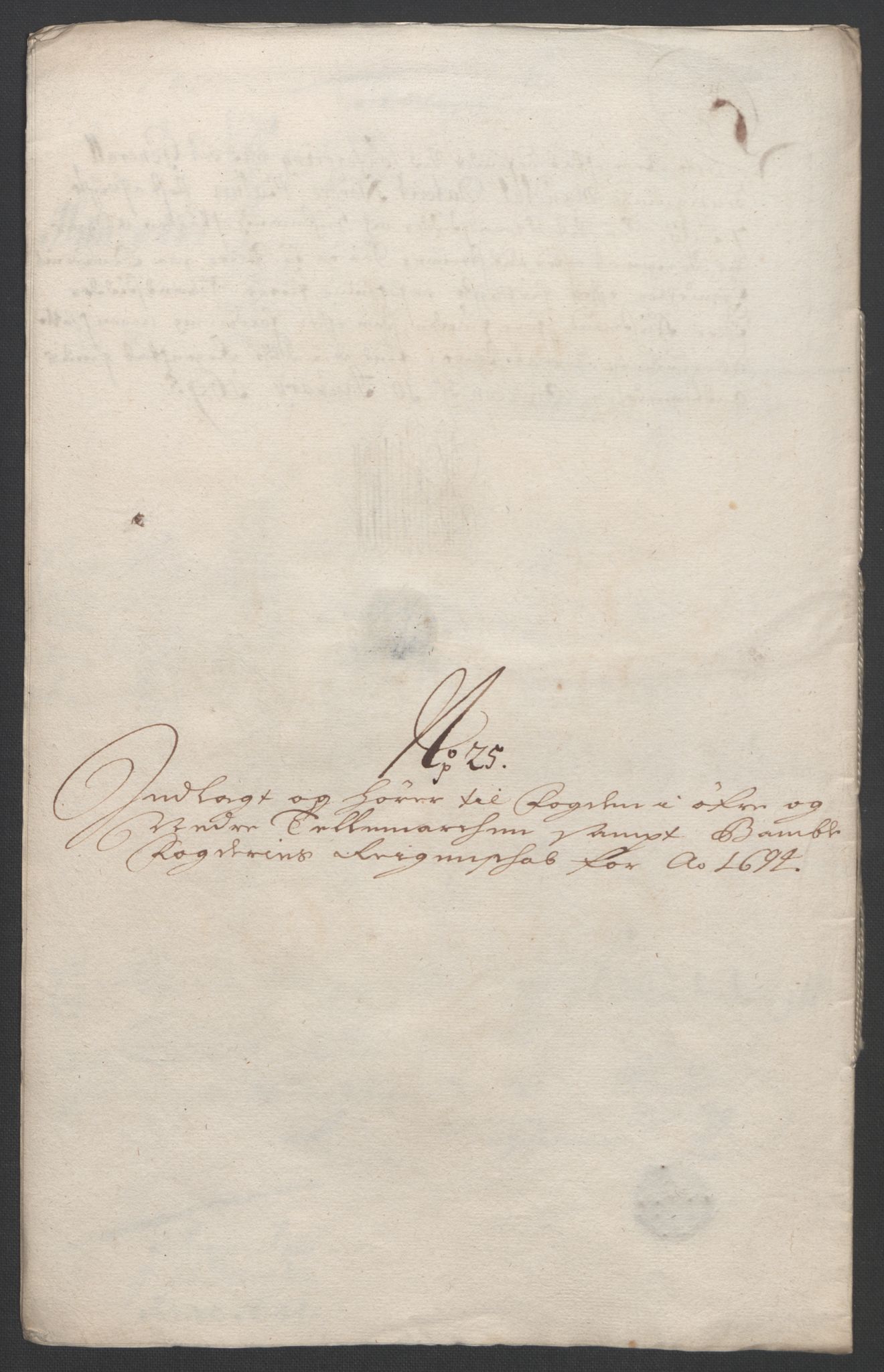 Rentekammeret inntil 1814, Reviderte regnskaper, Fogderegnskap, RA/EA-4092/R36/L2092: Fogderegnskap Øvre og Nedre Telemark og Bamble, 1694, p. 209
