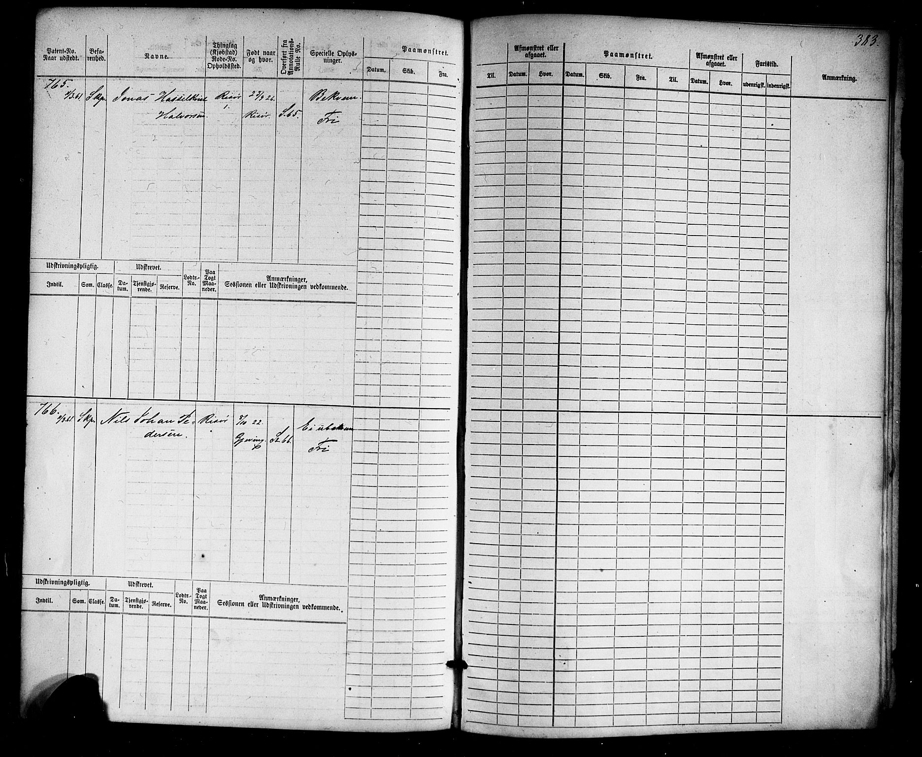 Risør mønstringskrets, AV/SAK-2031-0010/F/Fb/L0010: Hovedrulle nr 1-770, T-9, 1869-1890, p. 394