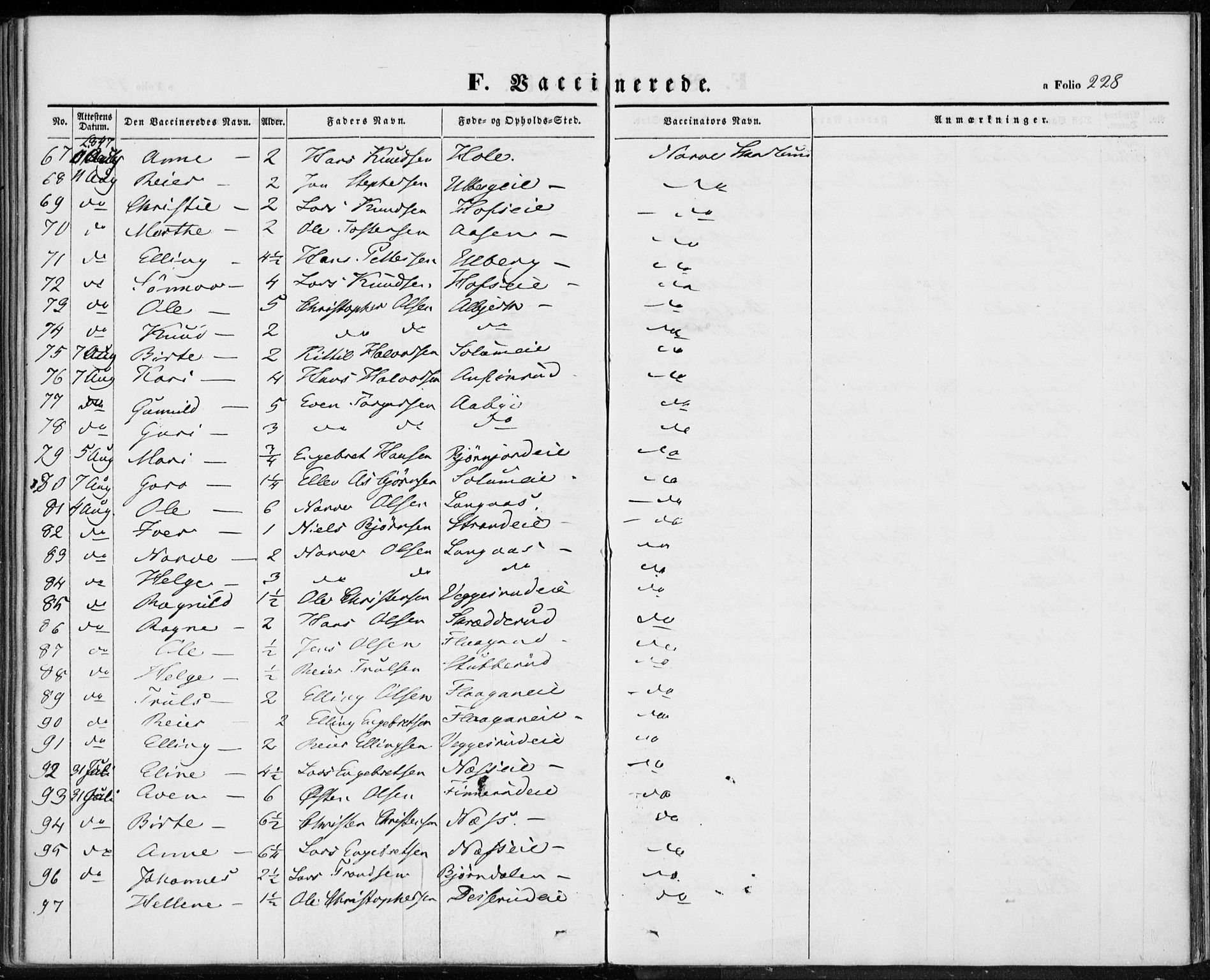Sigdal kirkebøker, AV/SAKO-A-245/F/Fa/L0007: Parish register (official) no. I 7, 1844-1849, p. 228