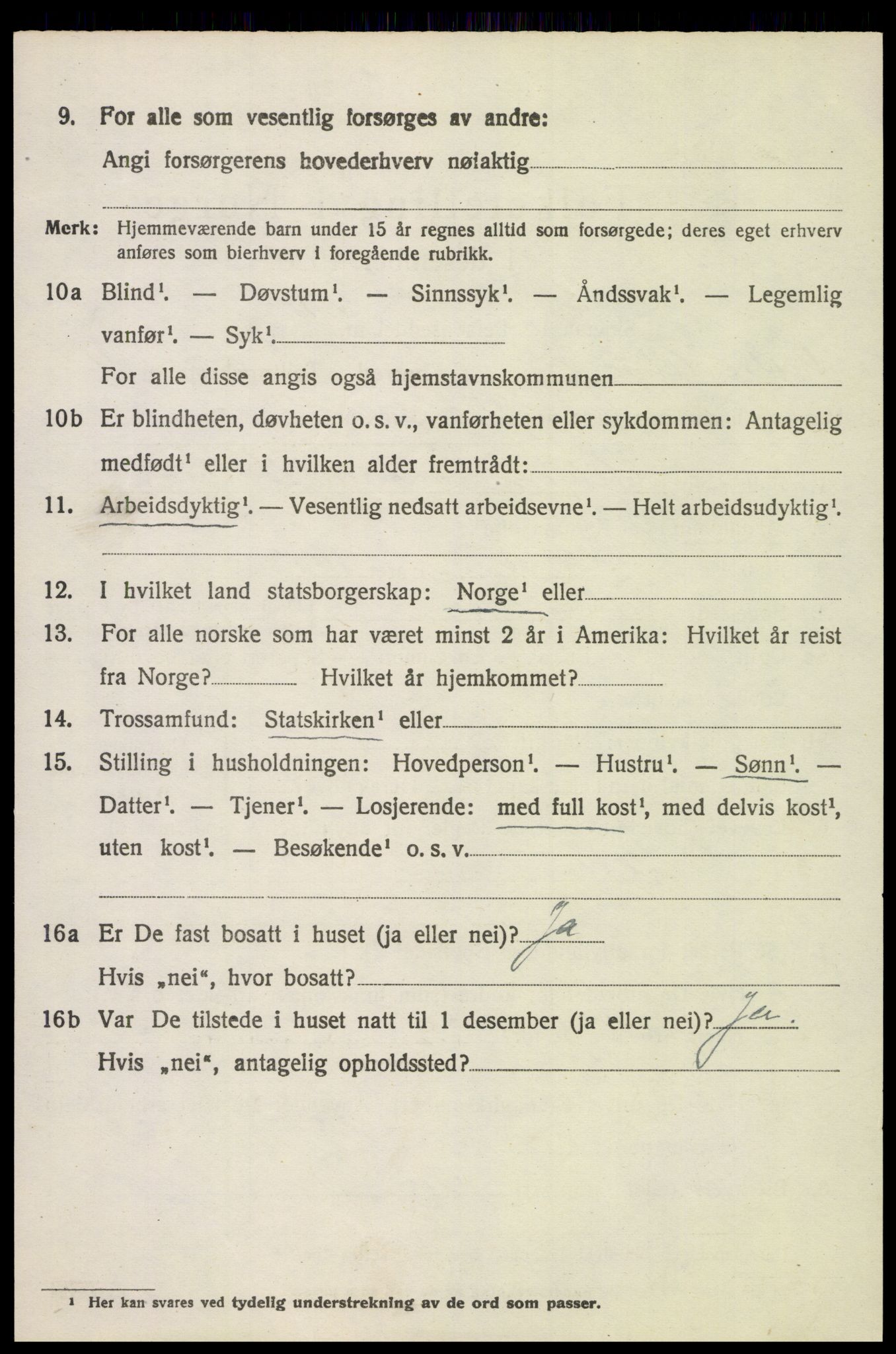 SAH, 1920 census for Vestre Toten, 1920, p. 7281