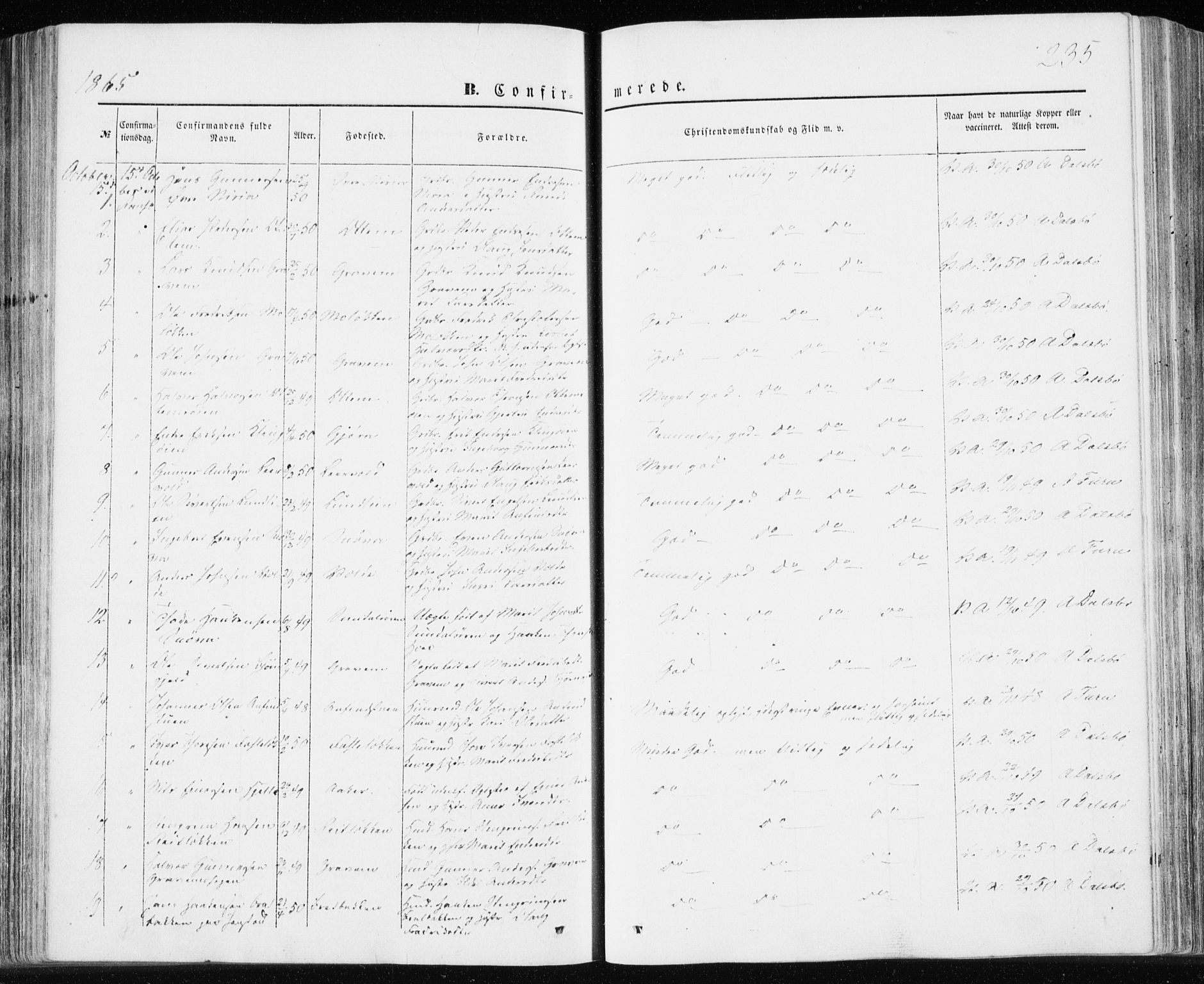 Ministerialprotokoller, klokkerbøker og fødselsregistre - Møre og Romsdal, AV/SAT-A-1454/590/L1013: Parish register (official) no. 590A05, 1847-1877, p. 235