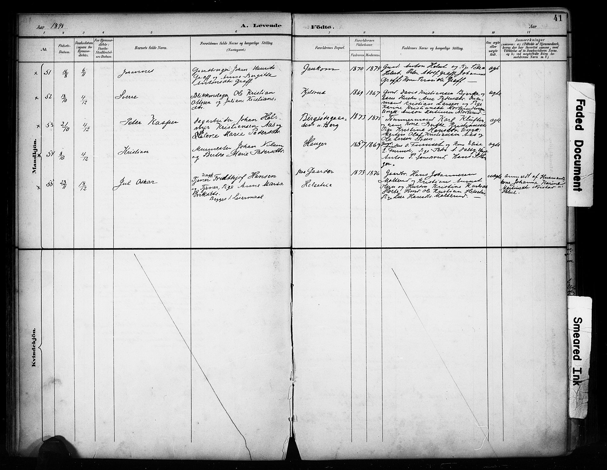 Vestre Toten prestekontor, SAH/PREST-108/H/Ha/Haa/L0011: Parish register (official) no. 11, 1895-1906, p. 41