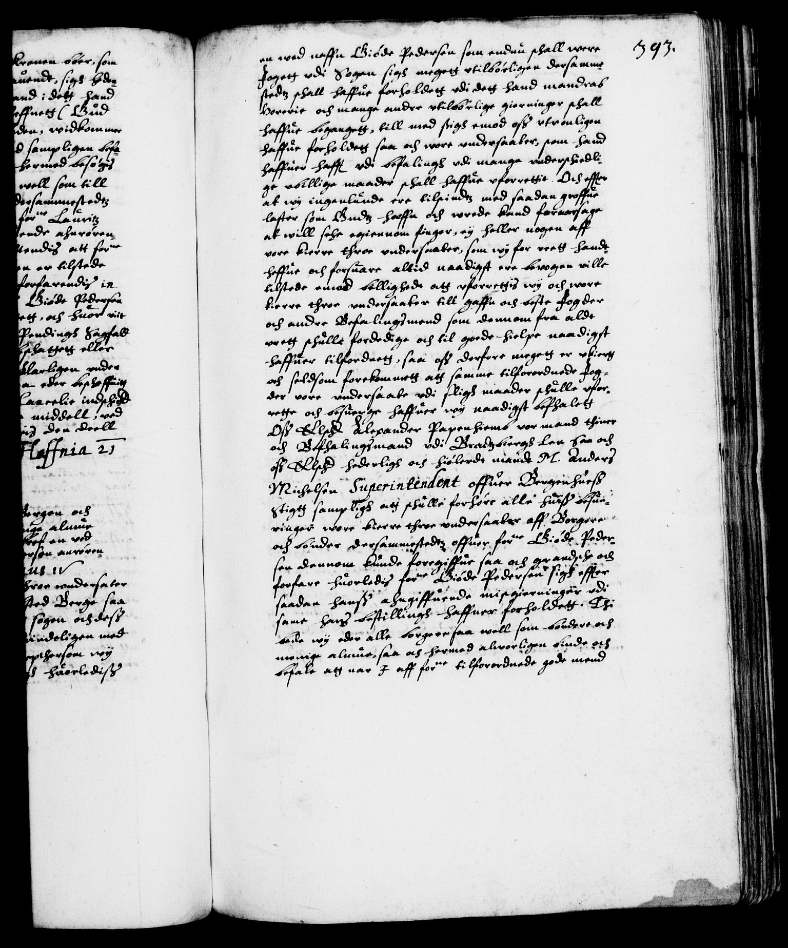 Danske Kanselli 1572-1799, RA/EA-3023/F/Fc/Fca/Fcab/L0003: Norske tegnelser (mikrofilm), 1596-1616, p. 393a