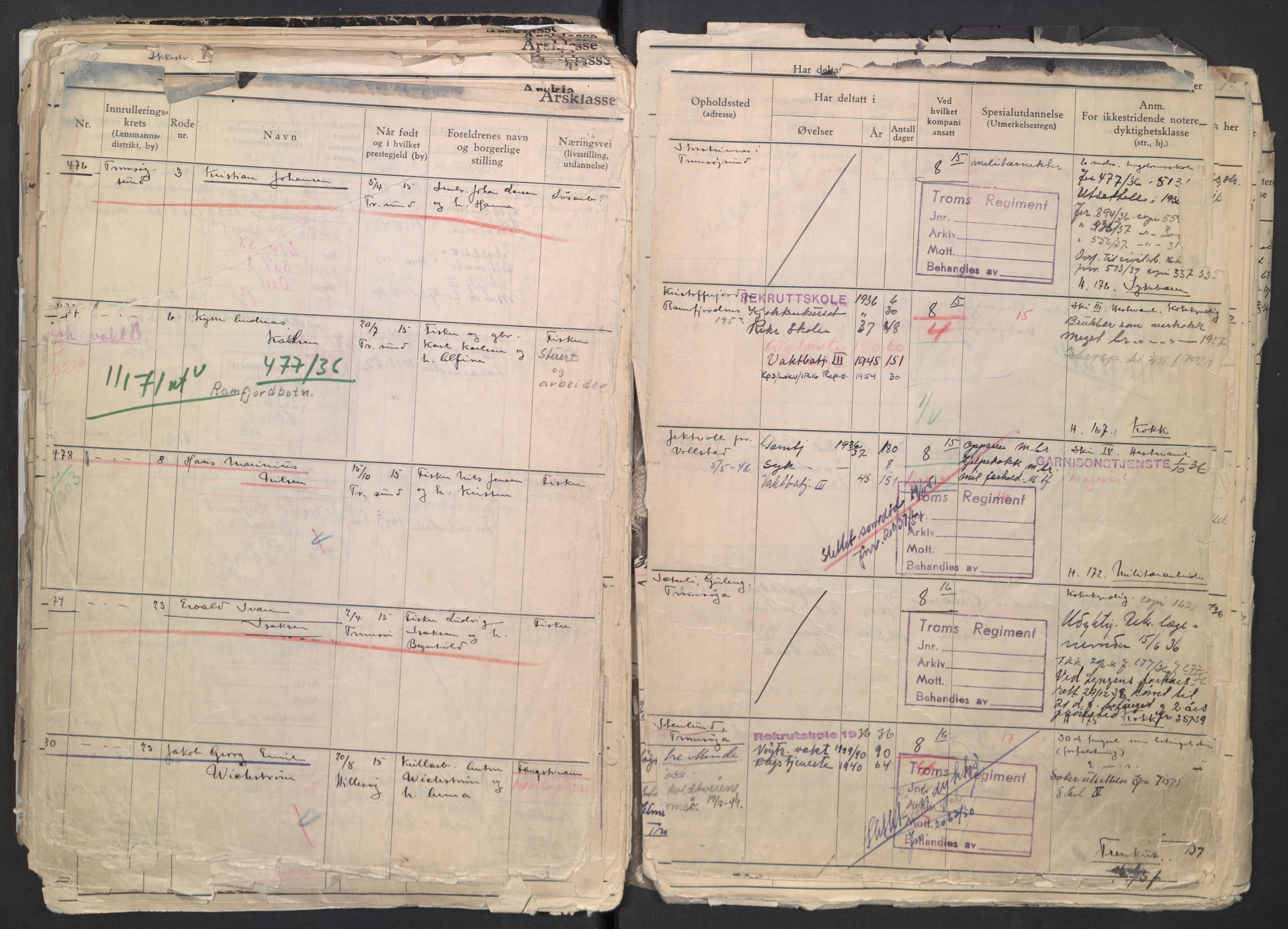 Forsvaret, Troms infanteriregiment nr. 16, AV/RA-RAFA-3146/P/Pa/L0007/0001: Ruller / Rulle for regimentets menige mannskaper, årsklasse 1936, 1936, p. 132