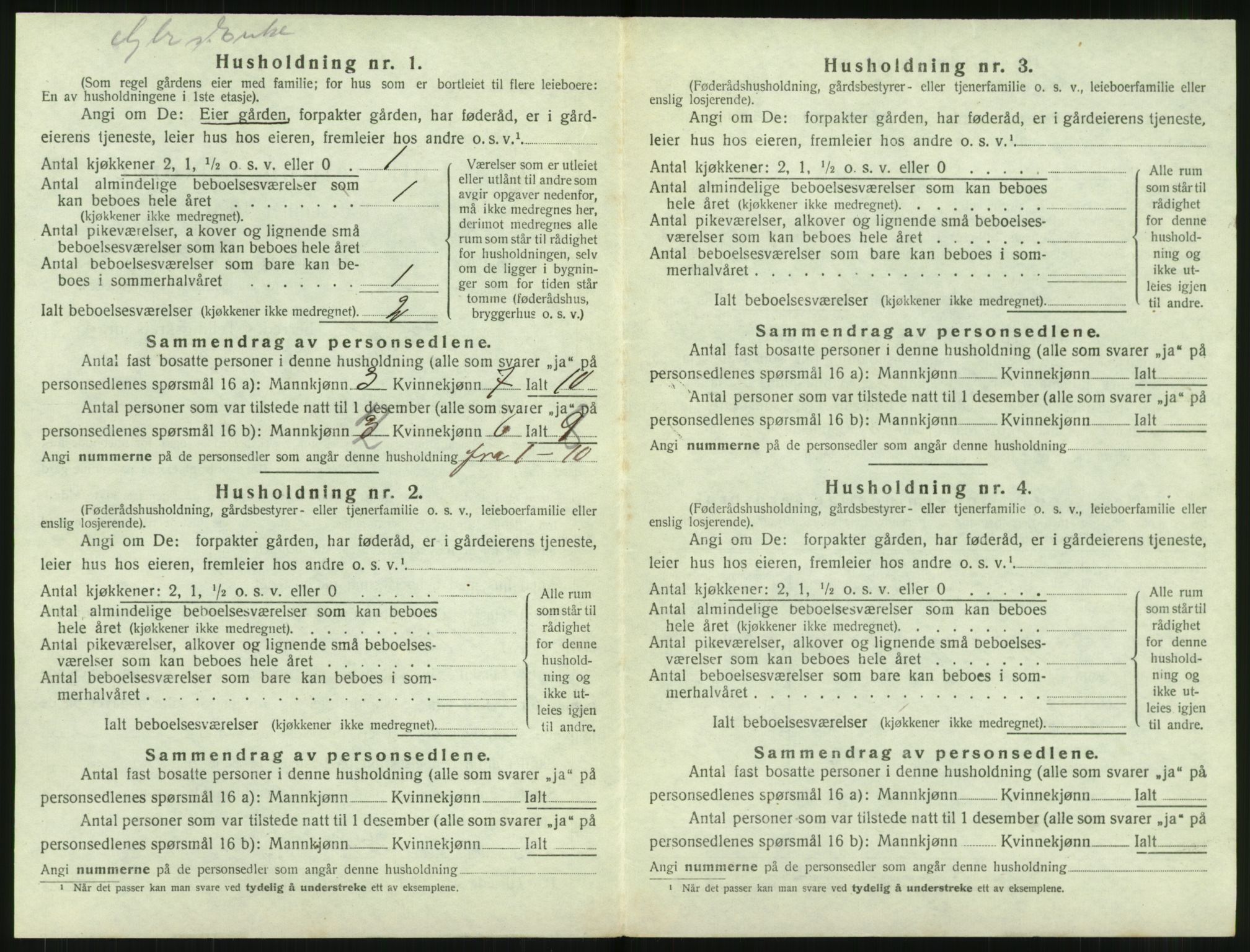 SAT, 1920 census for Borge, 1920, p. 654