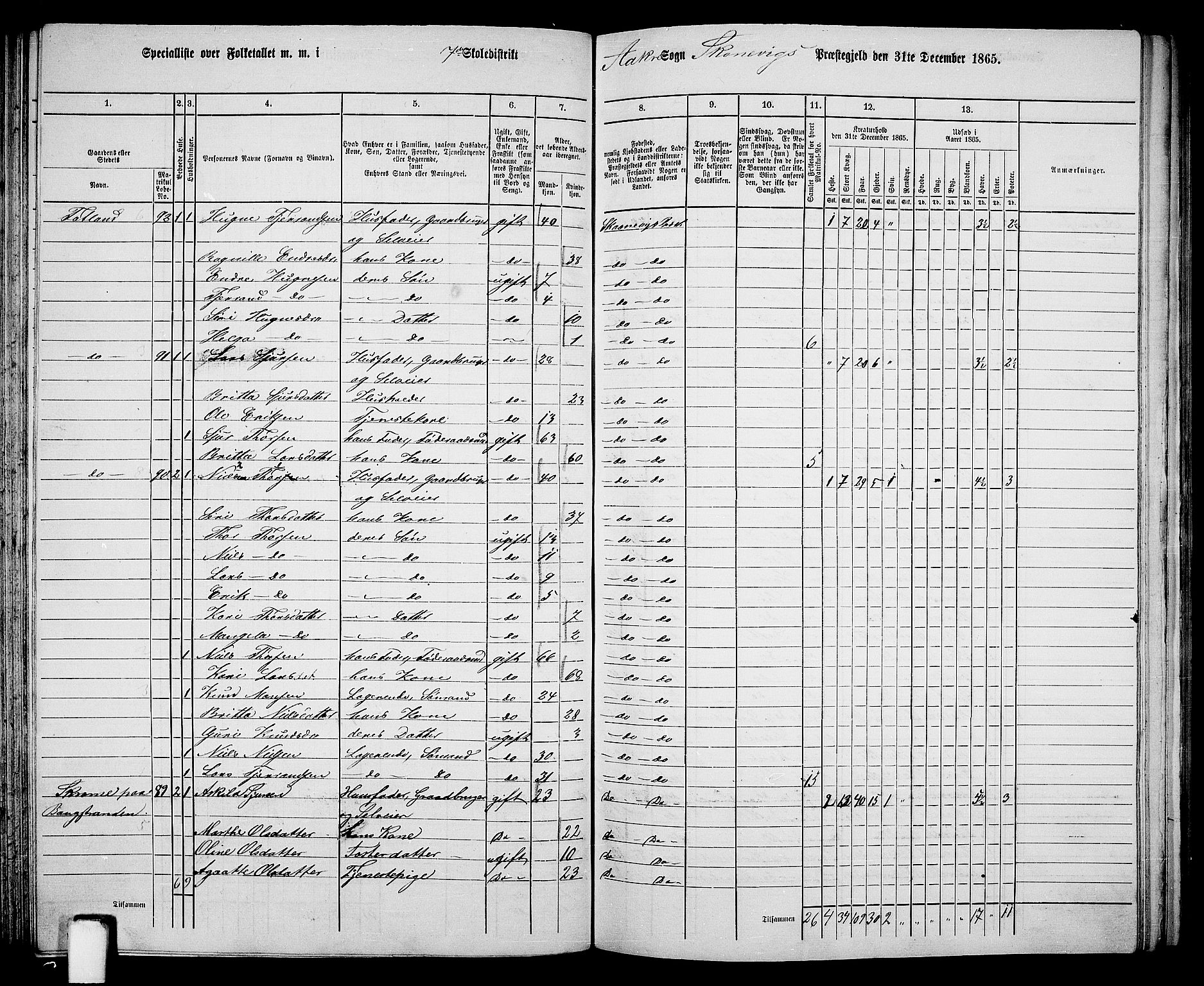 RA, 1865 census for Skånevik, 1865, p. 105