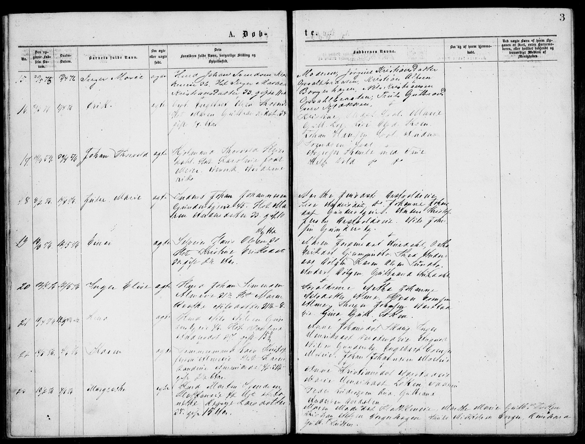 Norderhov kirkebøker, AV/SAKO-A-237/G/Gb/L0001: Parish register (copy) no. II 1, 1876-1899, p. 3