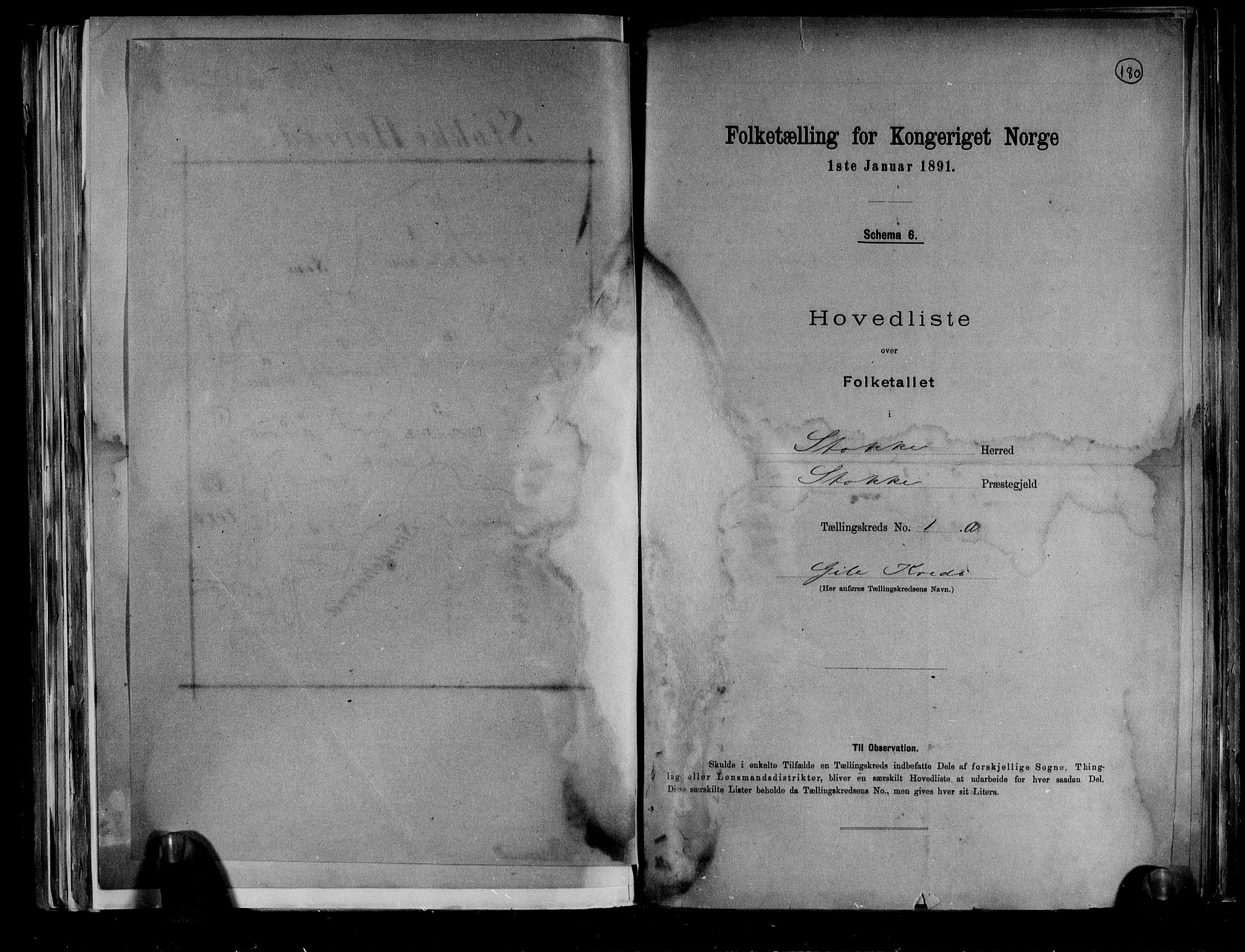 RA, 1891 census for 0720 Stokke, 1891, p. 5