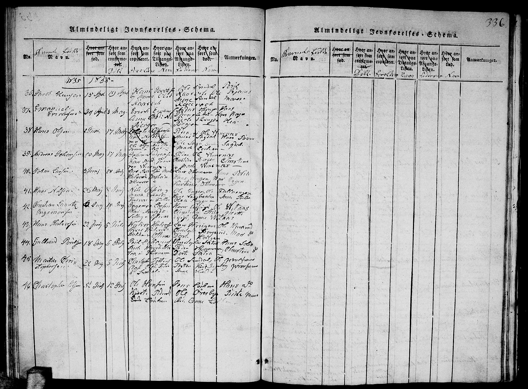 Fet prestekontor Kirkebøker, AV/SAO-A-10370a/G/Ga/L0001: Parish register (copy) no. I 1, 1815-1842, p. 336