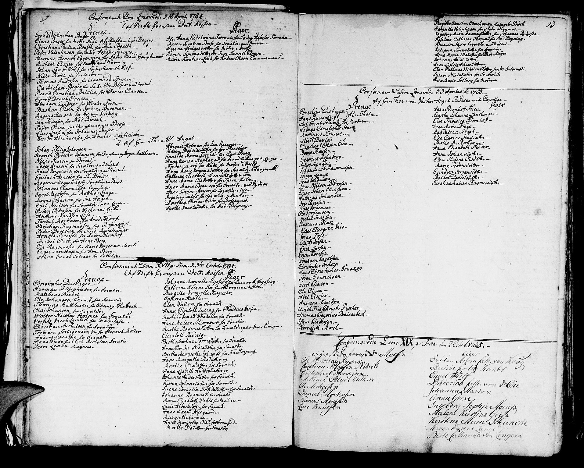 Domkirken sokneprestembete, SAB/A-74801/H/Haa/L0004: Parish register (official) no. A 4, 1763-1820, p. 13