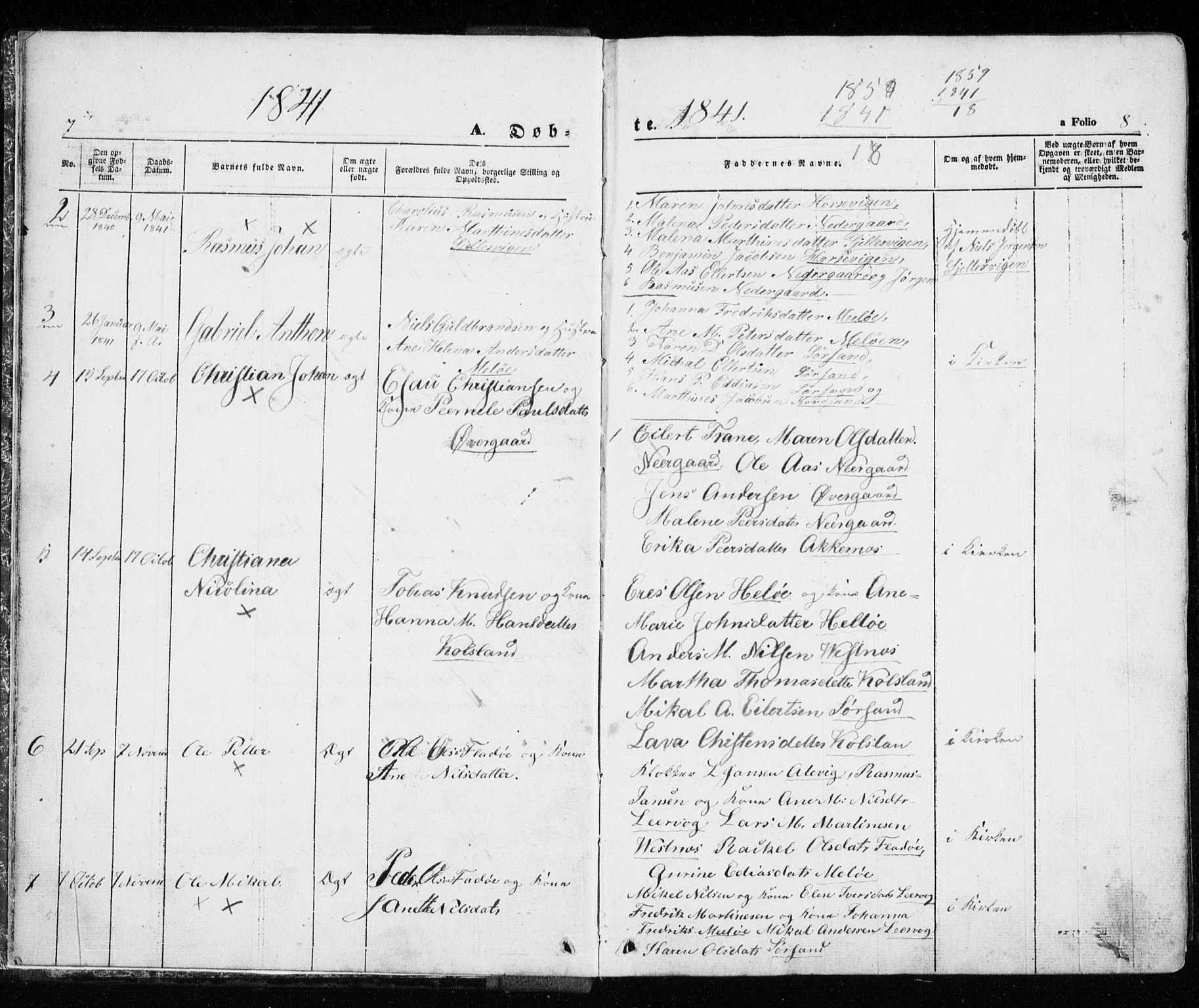 Trondenes sokneprestkontor, AV/SATØ-S-1319/H/Ha/L0010kirke: Parish register (official) no. 10, 1840-1865, p. 7-8