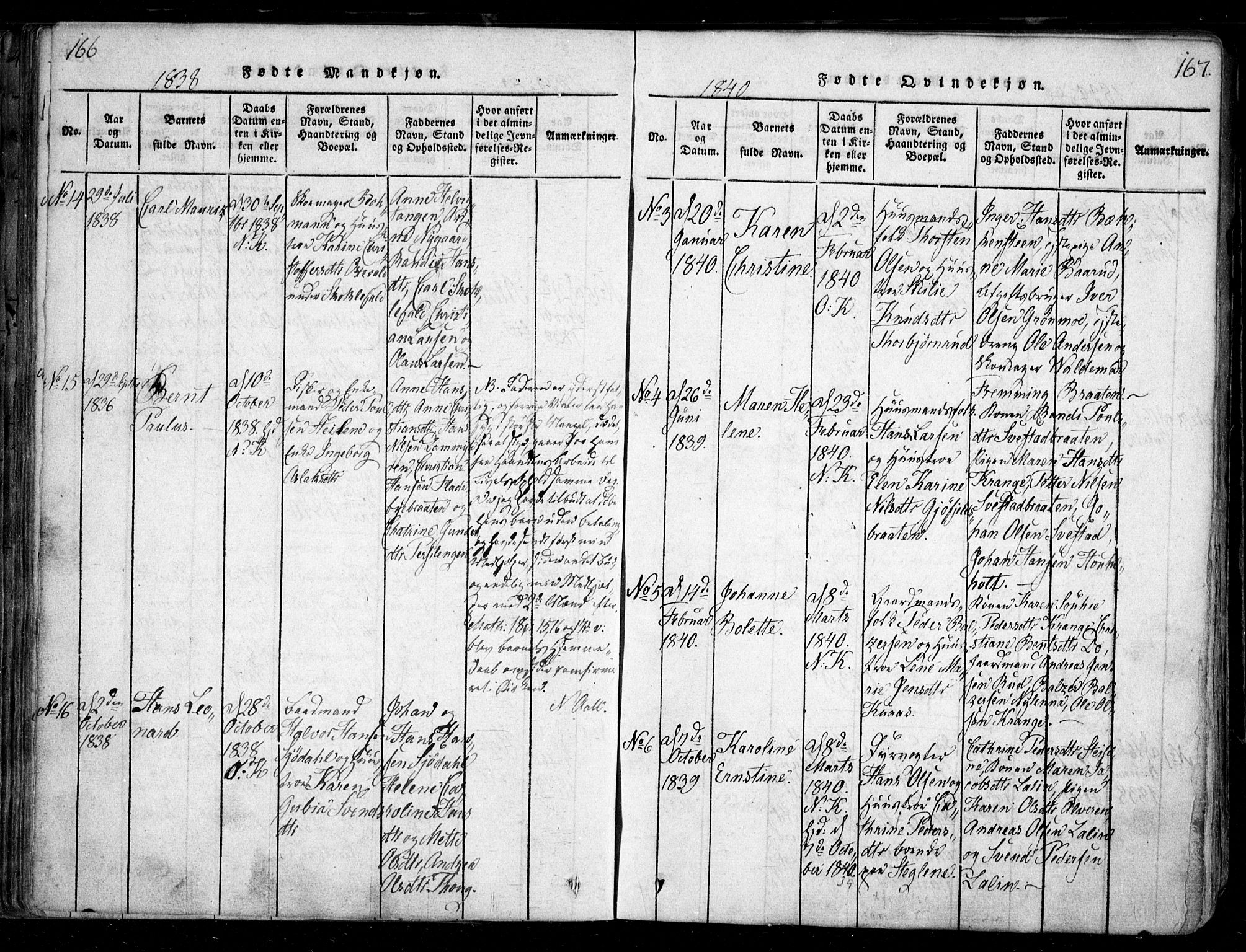 Nesodden prestekontor Kirkebøker, SAO/A-10013/F/Fa/L0006: Parish register (official) no. I 6, 1814-1847, p. 166-167