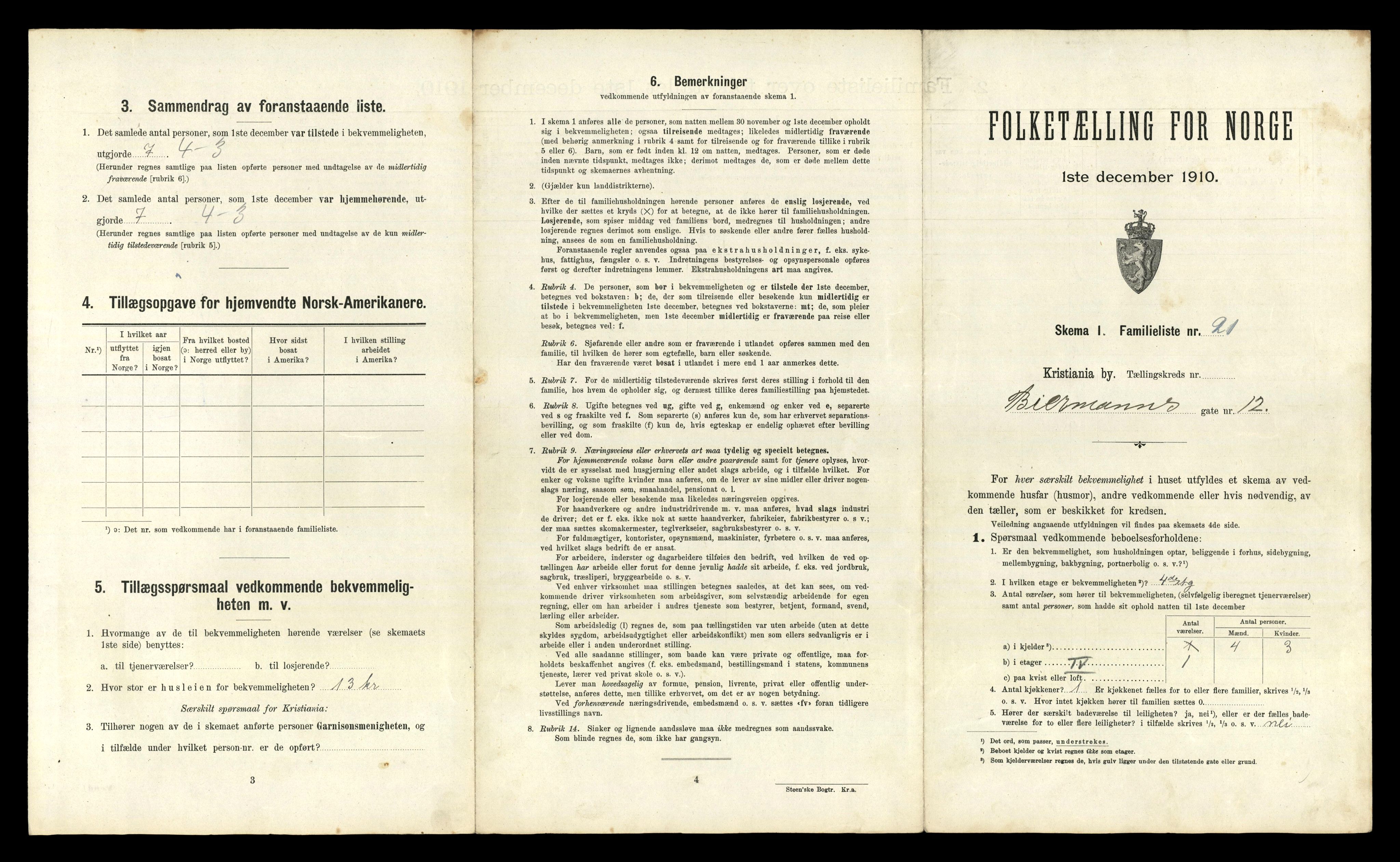 RA, 1910 census for Kristiania, 1910, p. 5607