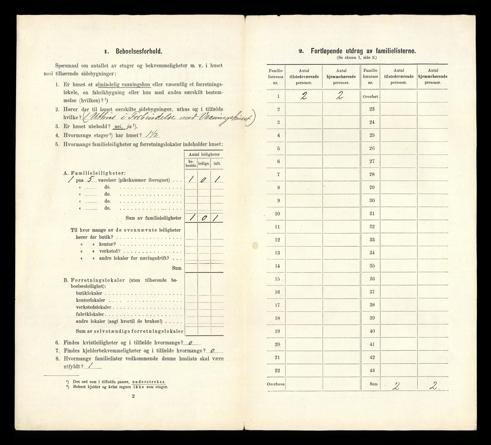 RA, 1910 census for Lillehammer, 1910, p. 1588