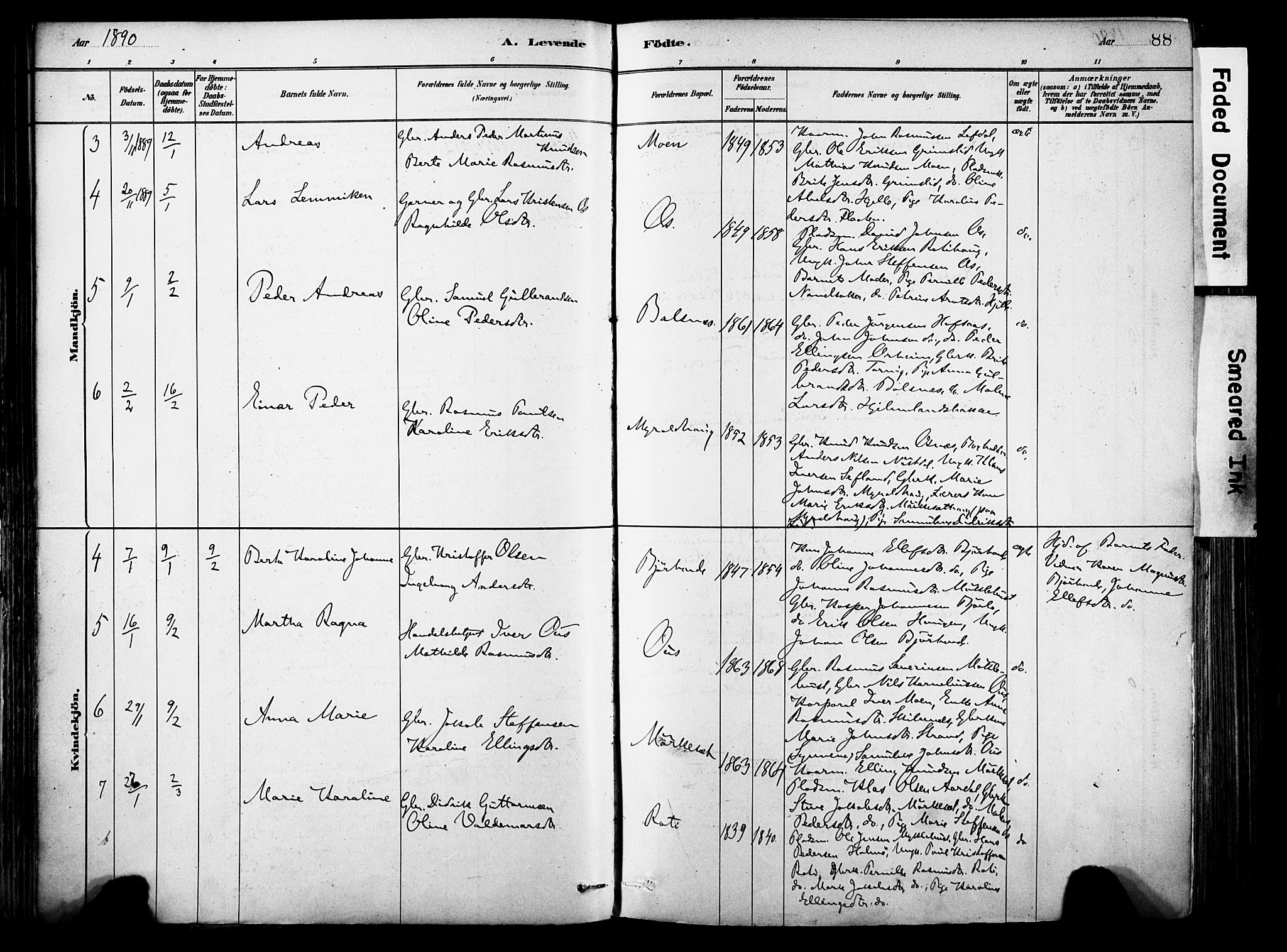 Eid sokneprestembete, AV/SAB-A-82301/H/Haa/Haab/L0001: Parish register (official) no. B 1, 1879-1906, p. 88