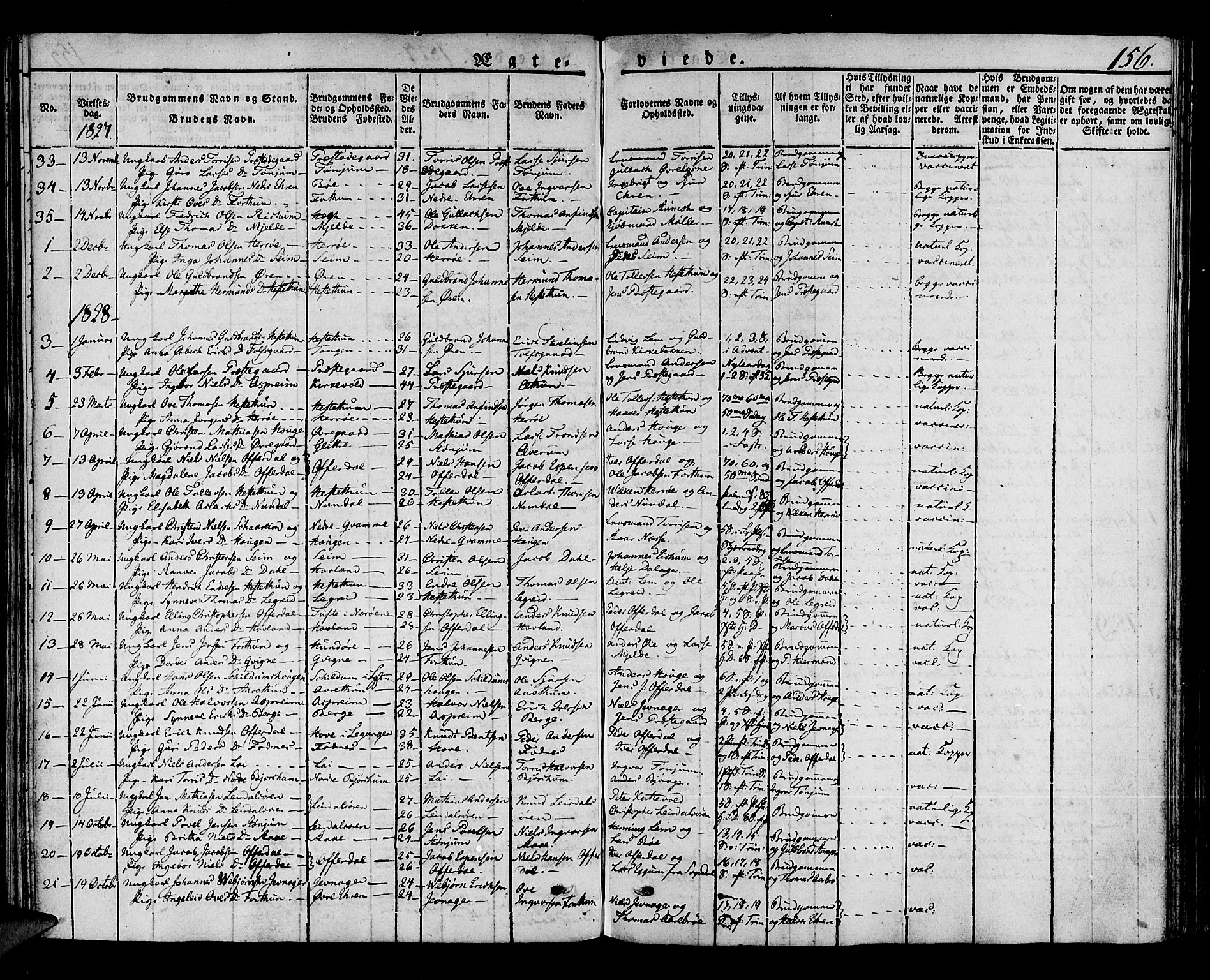 Lærdal sokneprestembete, SAB/A-81201: Parish register (official) no. A 5, 1822-1834, p. 156