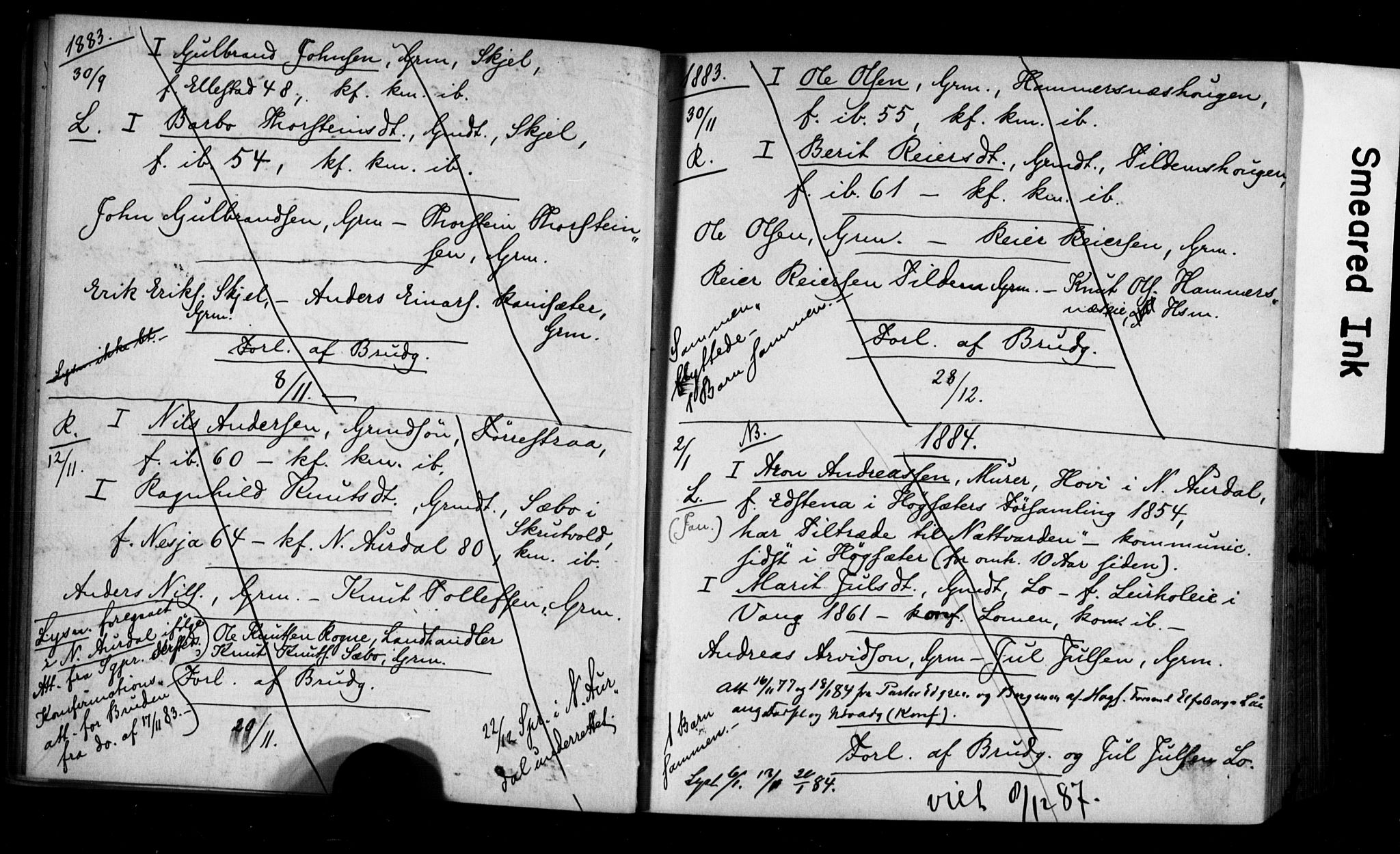 Vestre Slidre prestekontor, AV/SAH-PREST-136/I/Ie/Iea/L0001/0001: Banns register no. 1, 1881-1919