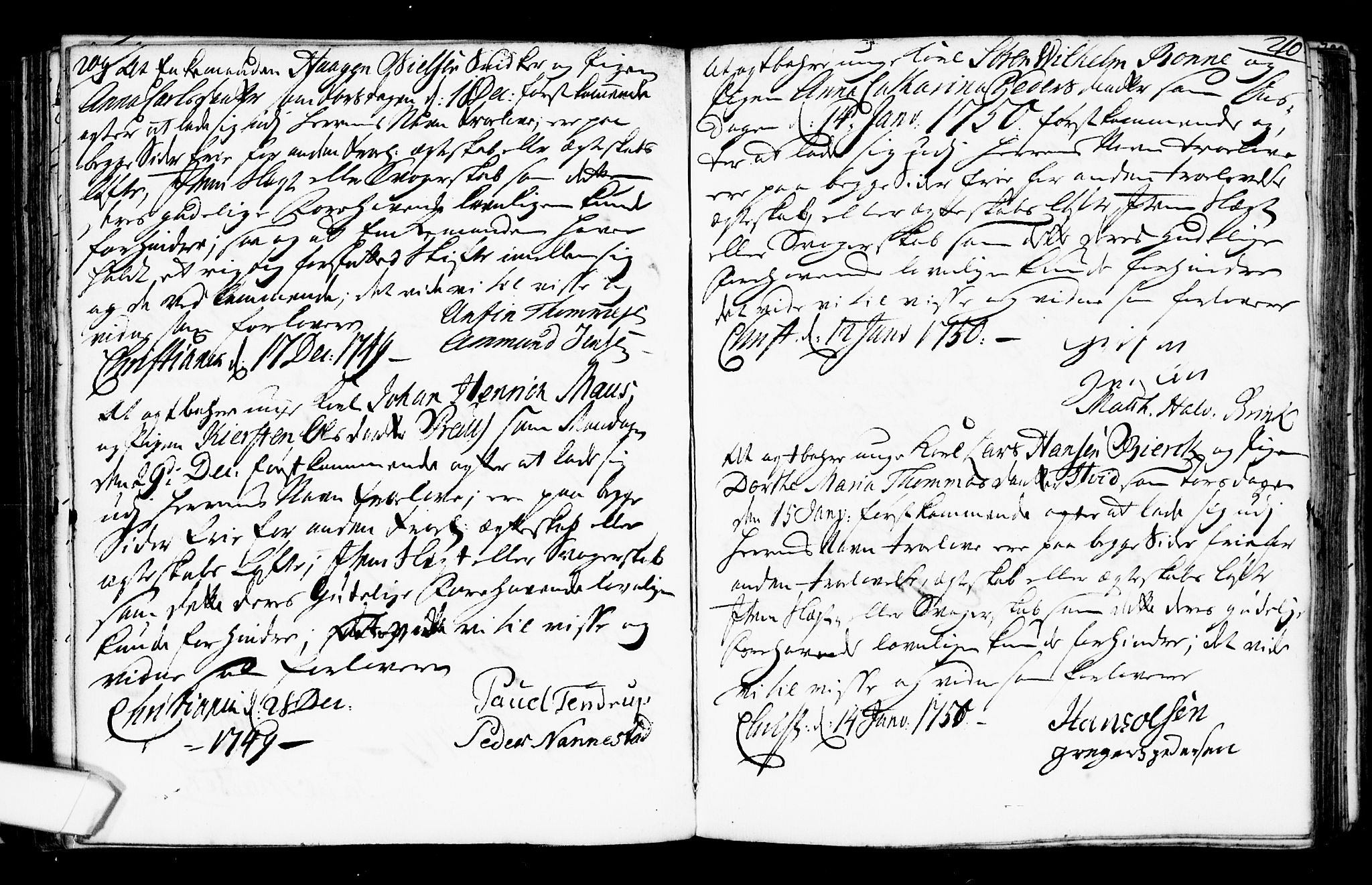 Oslo domkirke Kirkebøker, AV/SAO-A-10752/L/La/L0007: Best man's statements no. 7, 1743-1761, p. 209-210
