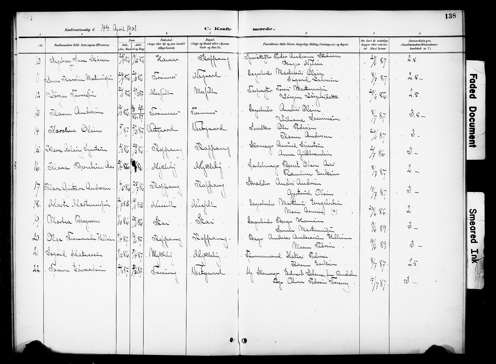Stor-Elvdal prestekontor, AV/SAH-PREST-052/H/Ha/Hab/L0003: Parish register (copy) no. 3, 1895-1917, p. 138