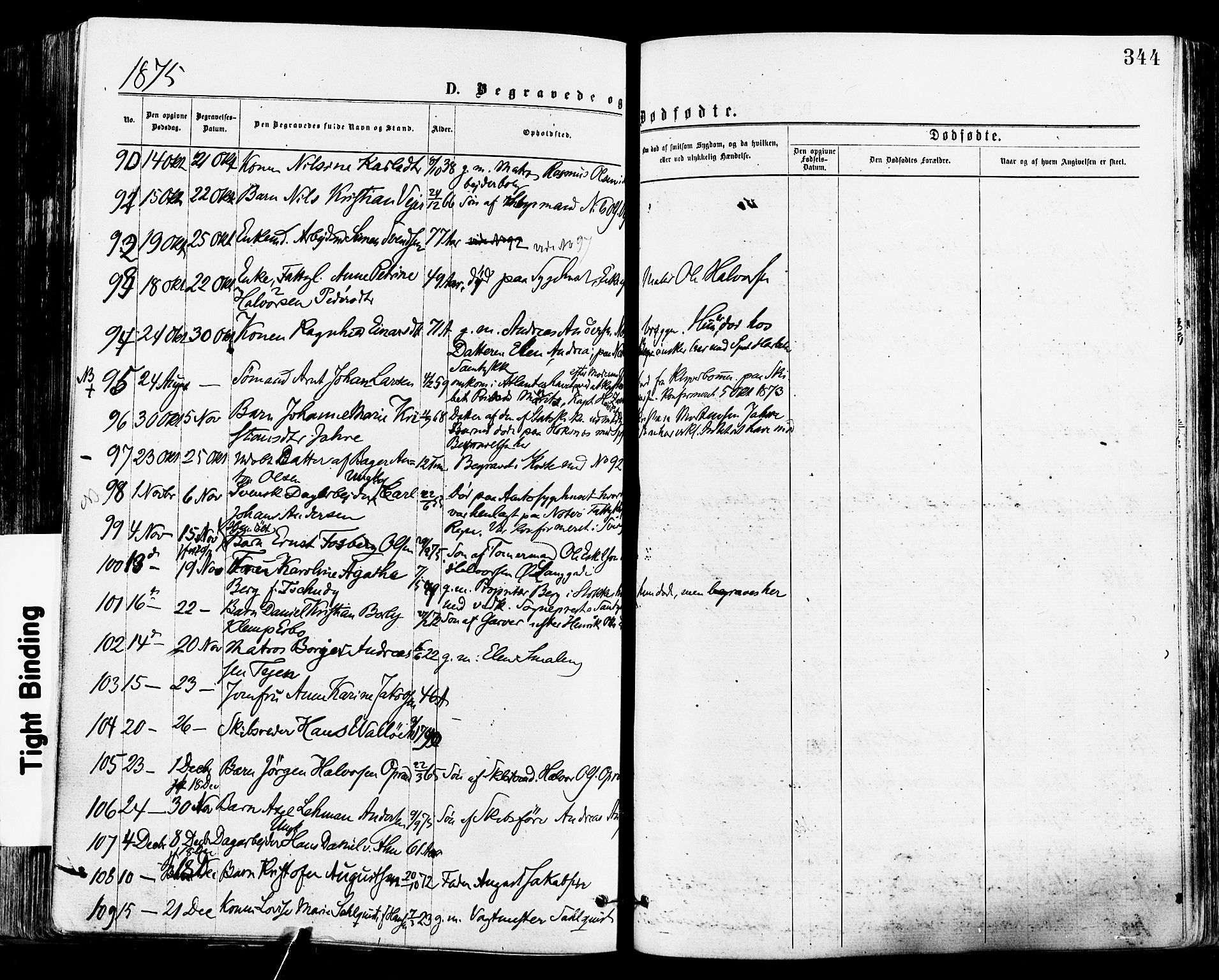 Tønsberg kirkebøker, AV/SAKO-A-330/F/Fa/L0010: Parish register (official) no. I 10, 1874-1880, p. 344