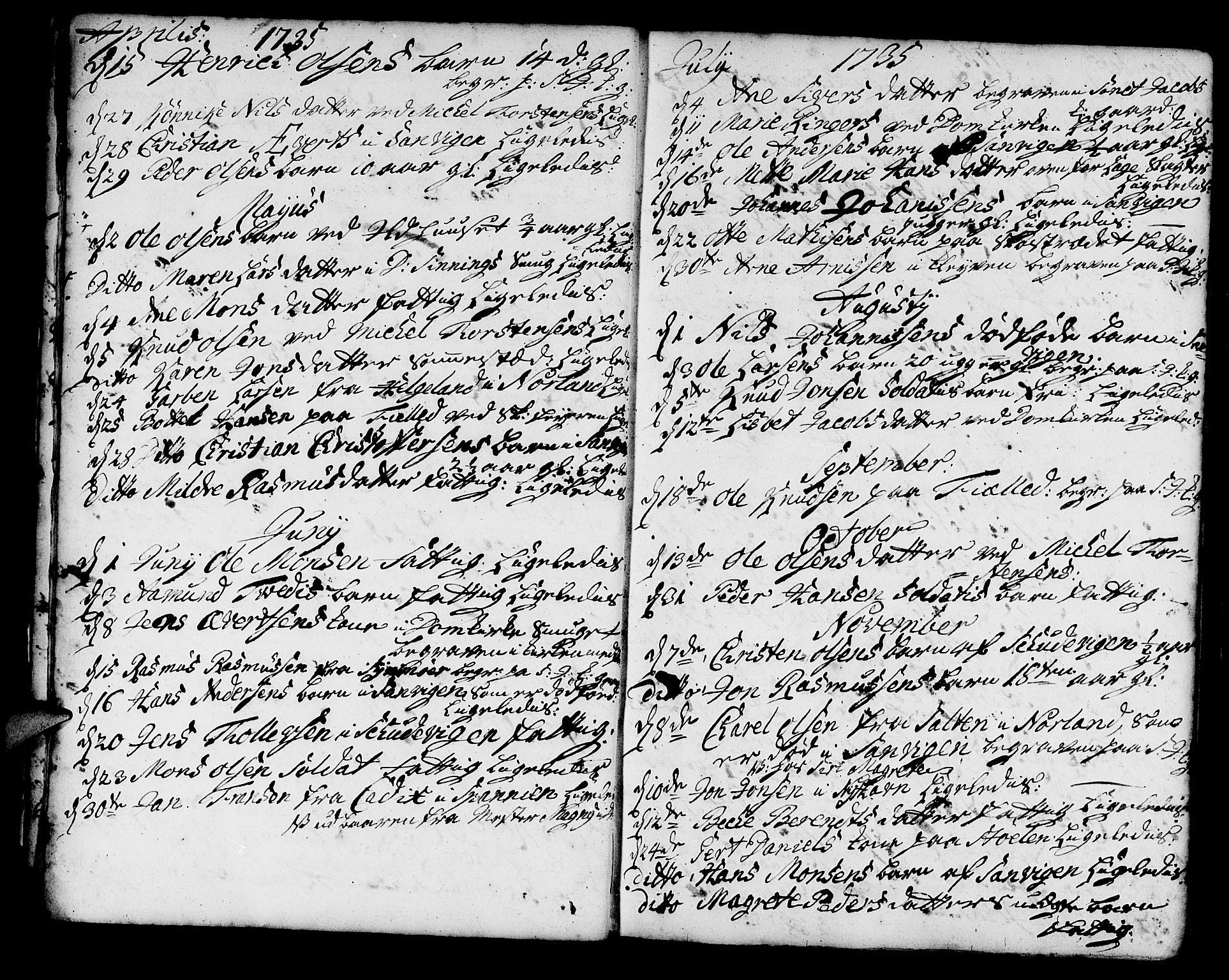 Korskirken sokneprestembete, AV/SAB-A-76101/H/Haa/L0011: Parish register (official) no. A 11, 1731-1785, p. 14