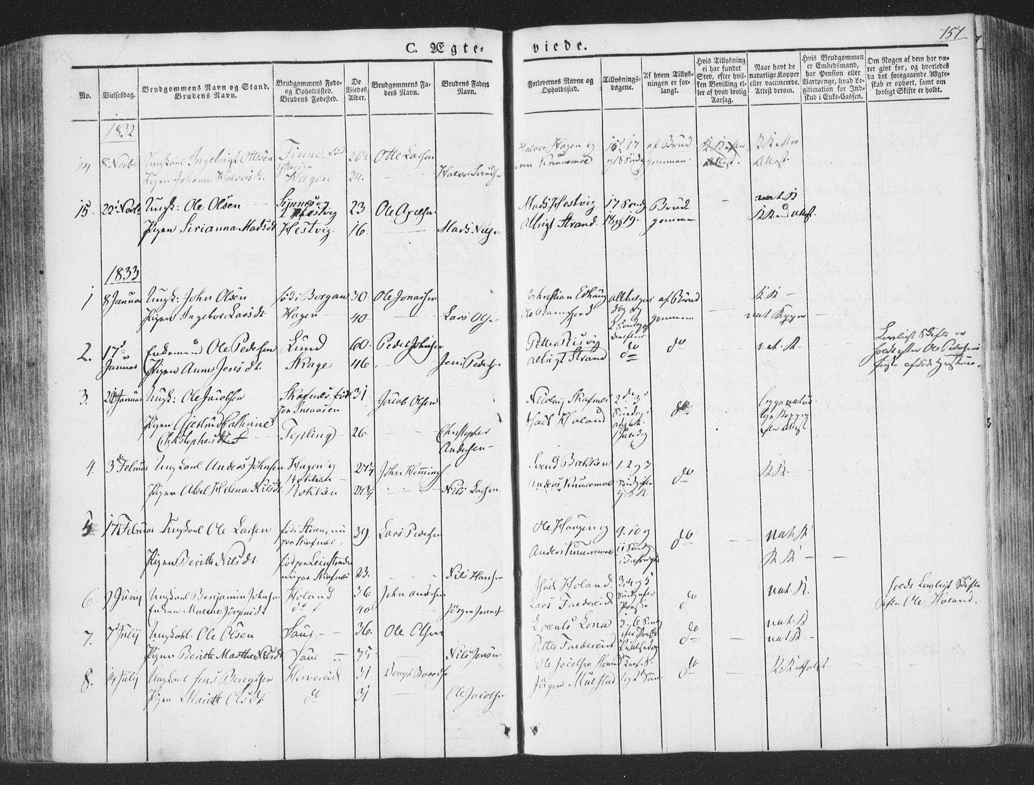 Ministerialprotokoller, klokkerbøker og fødselsregistre - Nord-Trøndelag, SAT/A-1458/780/L0639: Parish register (official) no. 780A04, 1830-1844, p. 151