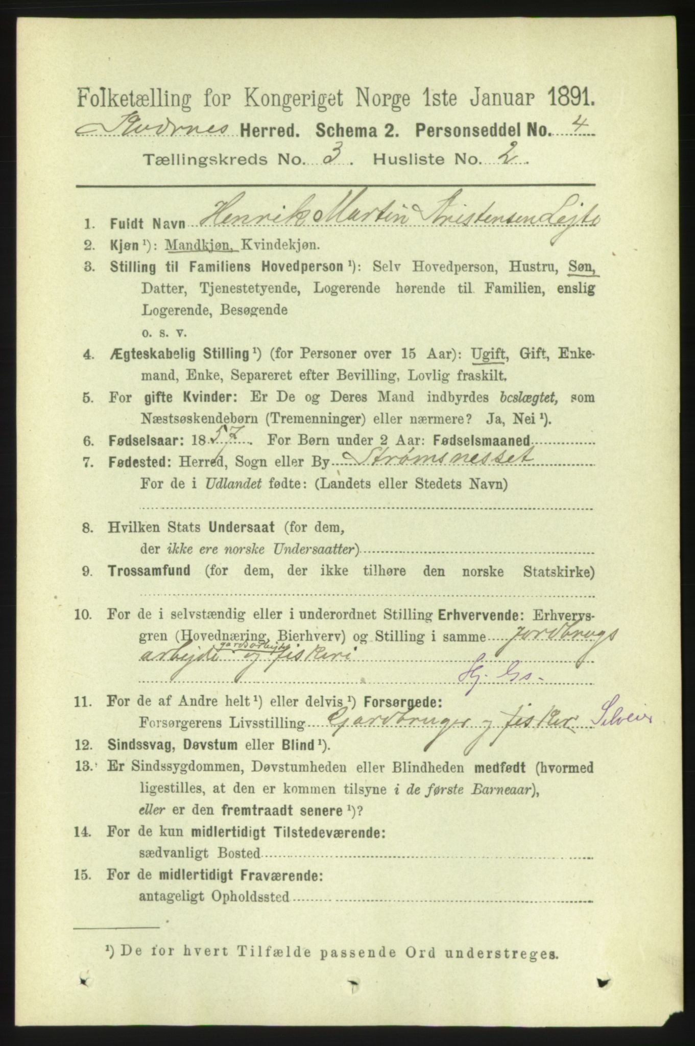 RA, 1891 census for 1553 Kvernes, 1891, p. 1042