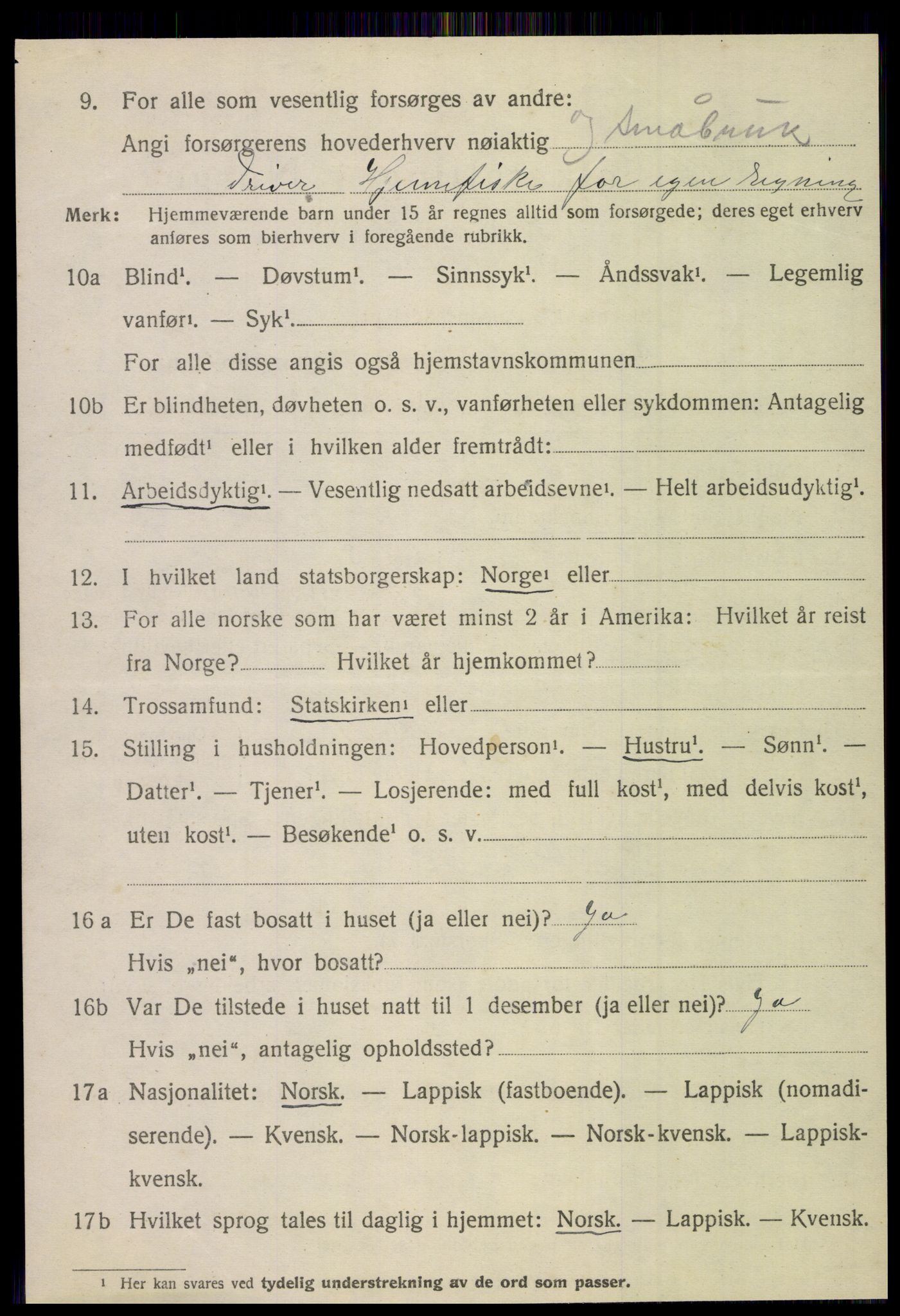 SAT, 1920 census for Gildeskål, 1920, p. 8939