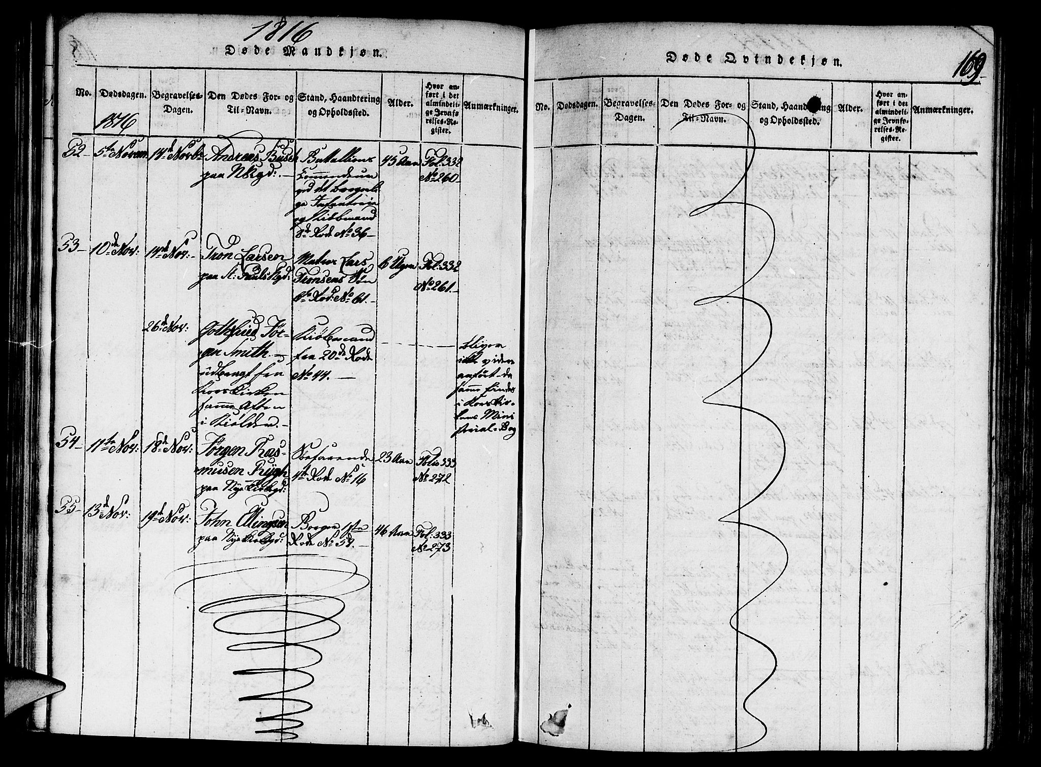 Nykirken Sokneprestembete, AV/SAB-A-77101/H/Haa/L0011: Parish register (official) no. A 11, 1816-1821, p. 169