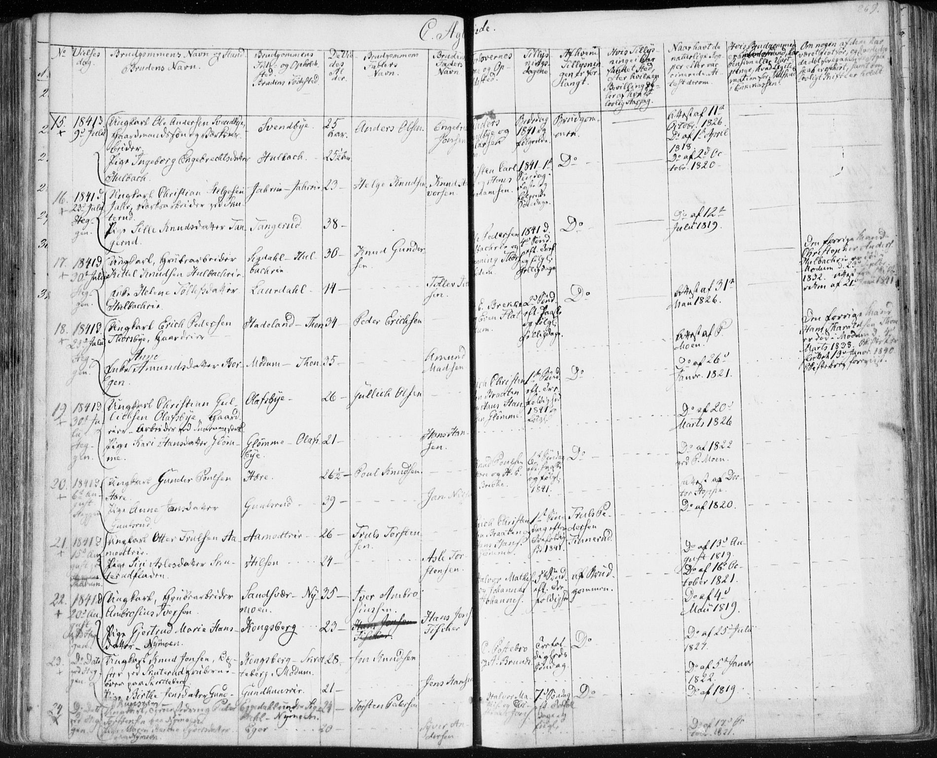 Modum kirkebøker, SAKO/A-234/F/Fa/L0007: Parish register (official) no. 7, 1841-1850, p. 269