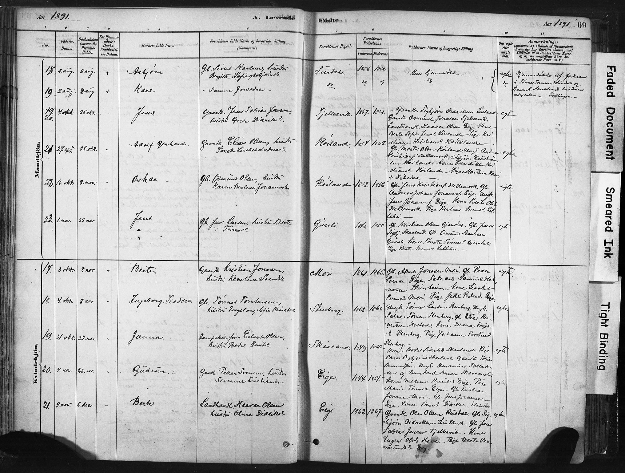 Lund sokneprestkontor, AV/SAST-A-101809/S06/L0011: Parish register (official) no. A 10, 1877-1904, p. 69