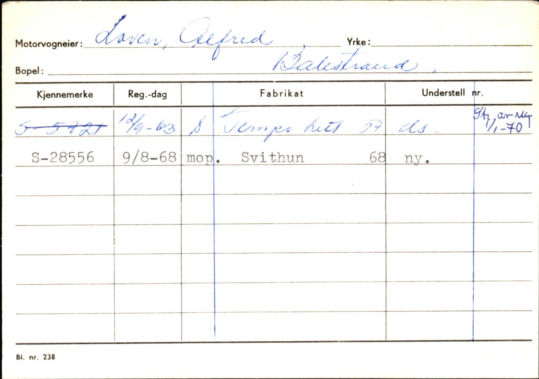 Statens vegvesen, Sogn og Fjordane vegkontor, SAB/A-5301/4/F/L0132: Eigarregister Askvoll A-Å. Balestrand A-Å, 1945-1975, p. 1999