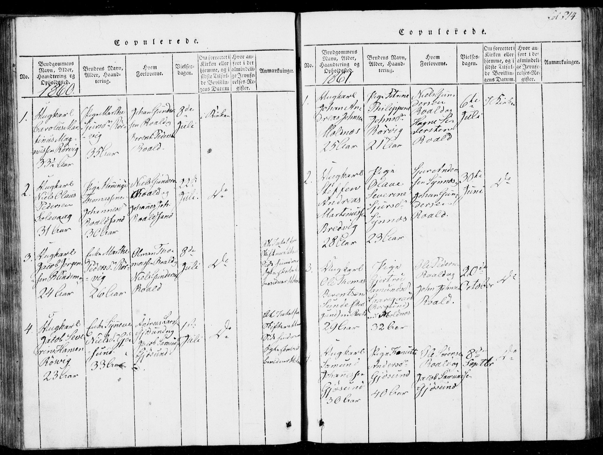 Ministerialprotokoller, klokkerbøker og fødselsregistre - Møre og Romsdal, AV/SAT-A-1454/537/L0517: Parish register (official) no. 537A01, 1818-1862, p. 214