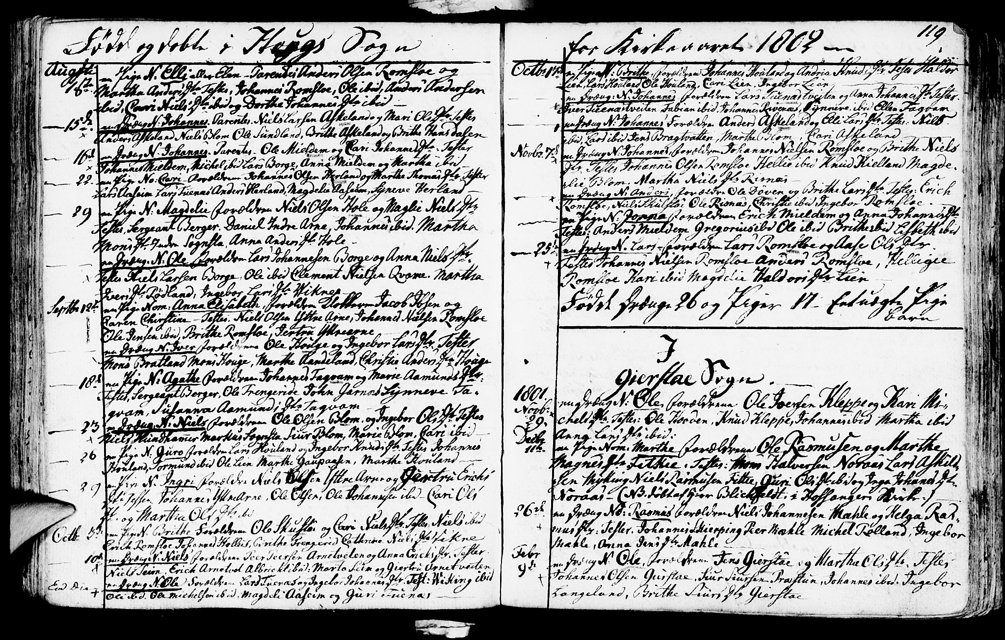 Haus sokneprestembete, AV/SAB-A-75601/H/Haa: Parish register (official) no. A 11, 1796-1816, p. 119