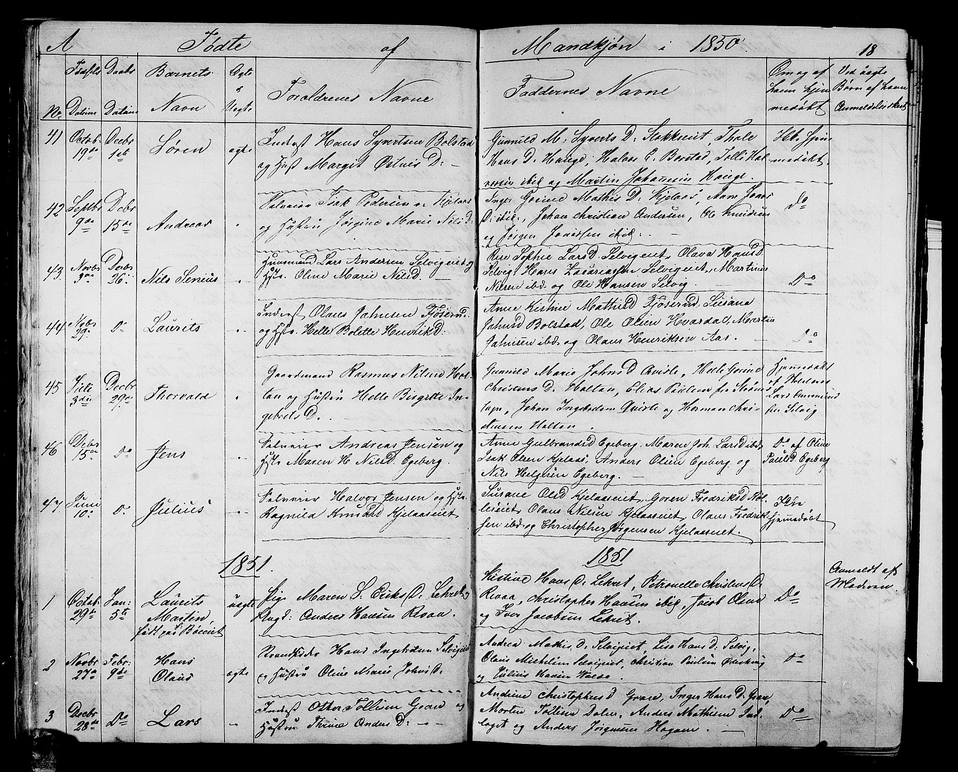 Sande Kirkebøker, AV/SAKO-A-53/G/Ga/L0002: Parish register (copy) no. 2, 1847-1863, p. 18