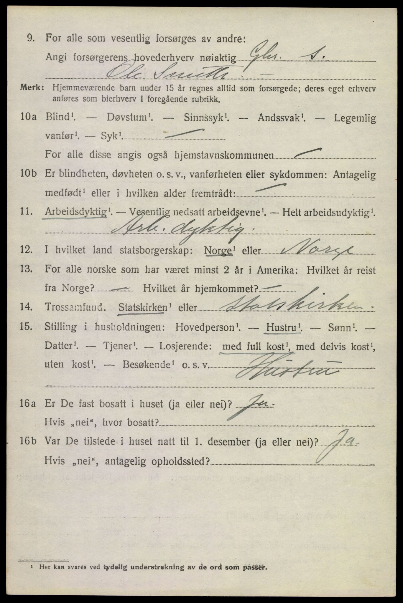 SAKO, 1920 census for Uvdal, 1920, p. 3090