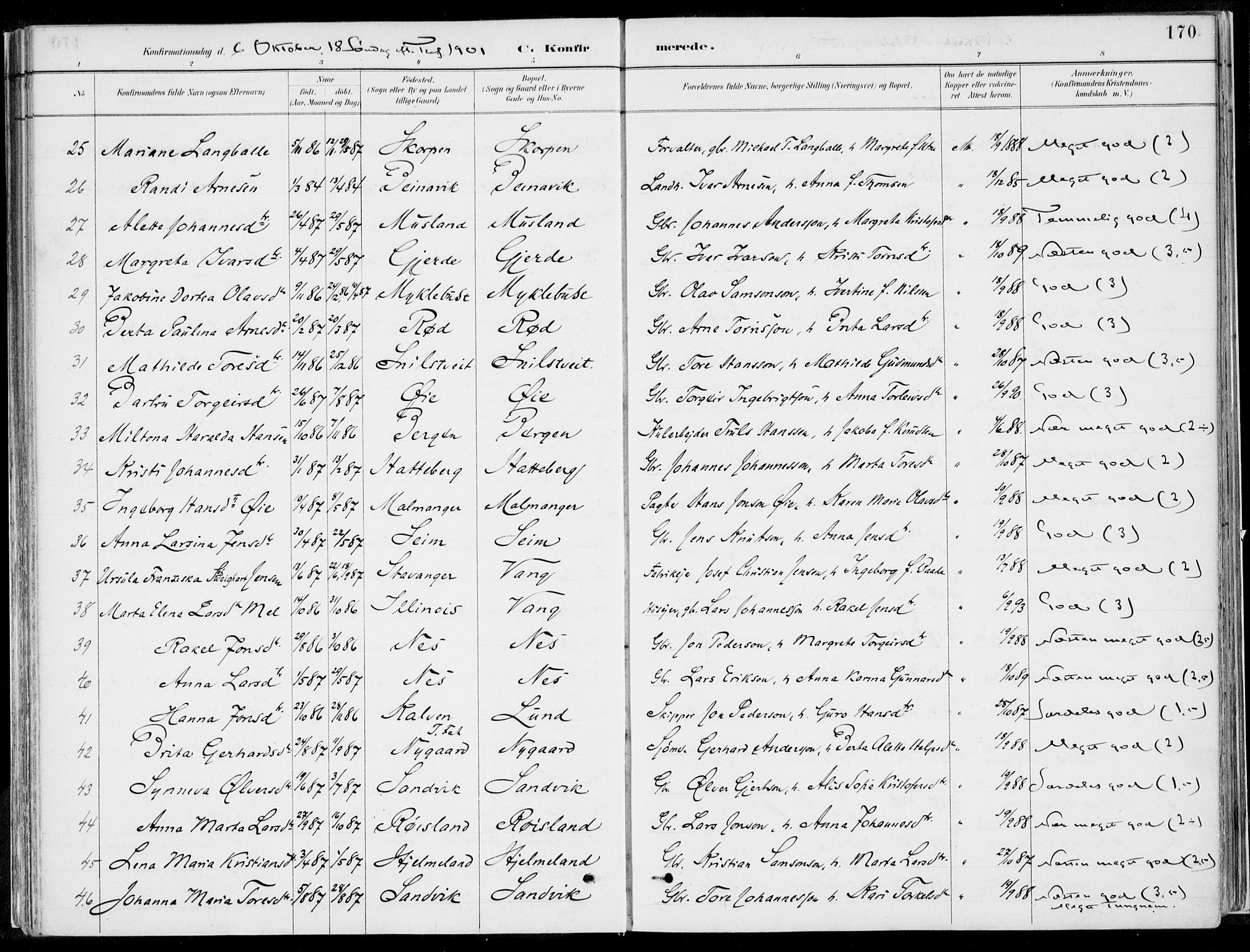 Kvinnherad sokneprestembete, SAB/A-76401/H/Haa: Parish register (official) no. B  1, 1887-1921, p. 170