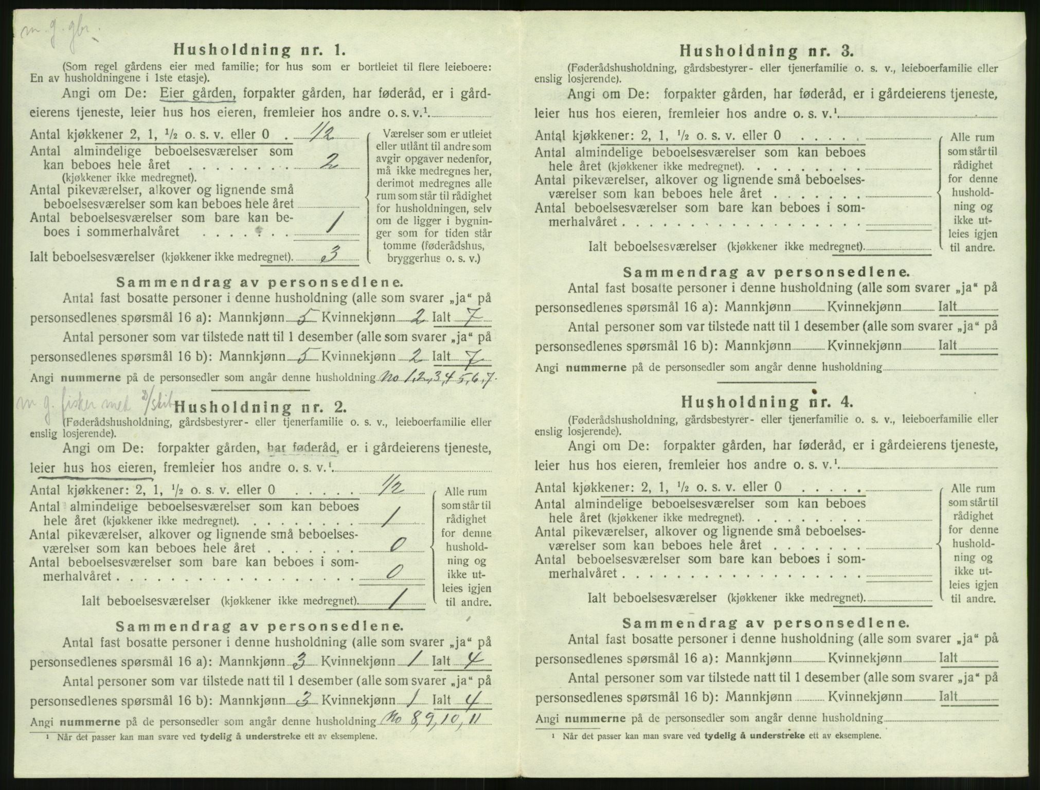 SAT, 1920 census for Ulstein, 1920, p. 109