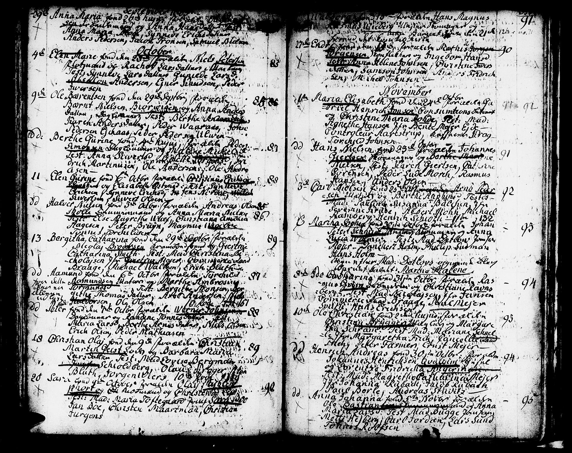 Domkirken sokneprestembete, SAB/A-74801/H/Haa/L0004: Parish register (official) no. A 4, 1763-1820, p. 349-350