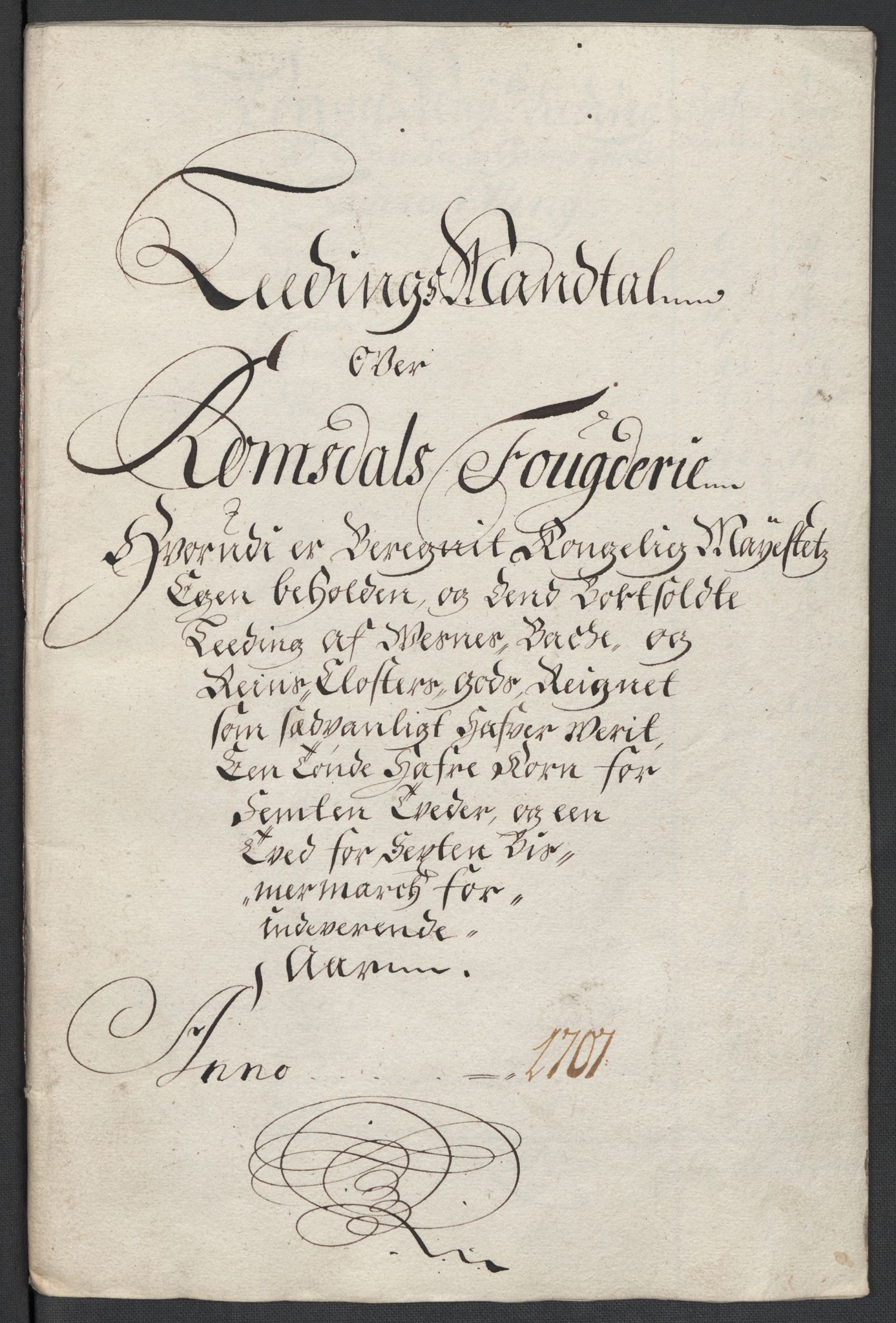 Rentekammeret inntil 1814, Reviderte regnskaper, Fogderegnskap, RA/EA-4092/R55/L3658: Fogderegnskap Romsdal, 1707-1708, p. 102