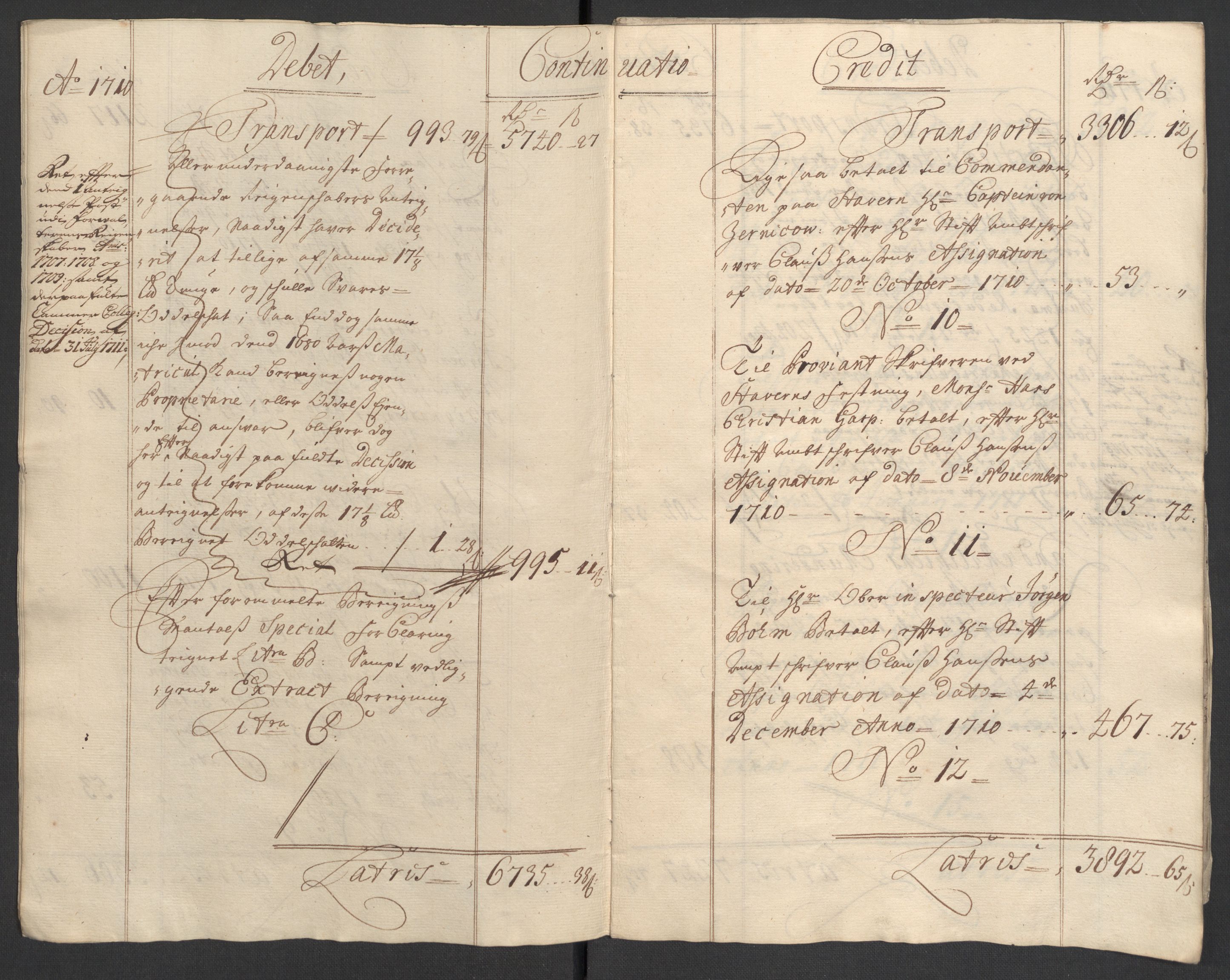 Rentekammeret inntil 1814, Reviderte regnskaper, Fogderegnskap, AV/RA-EA-4092/R33/L1981: Fogderegnskap Larvik grevskap, 1709-1710, p. 246