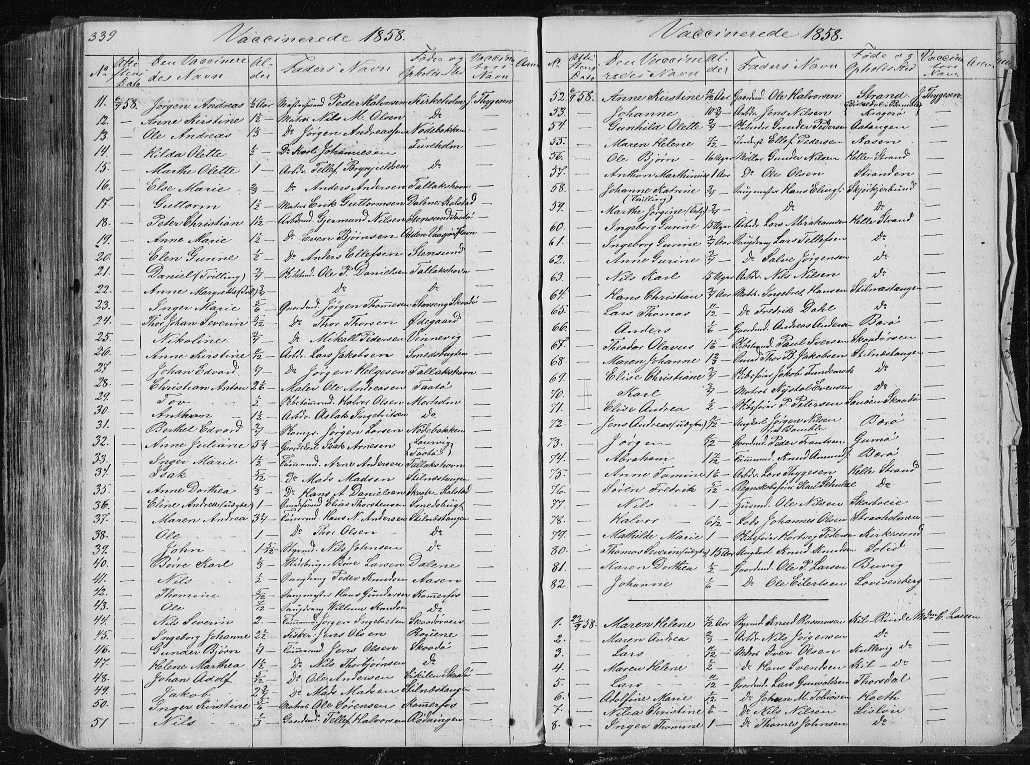 Sannidal kirkebøker, AV/SAKO-A-296/F/Fa/L0007: Parish register (official) no. 7, 1831-1854, p. 339