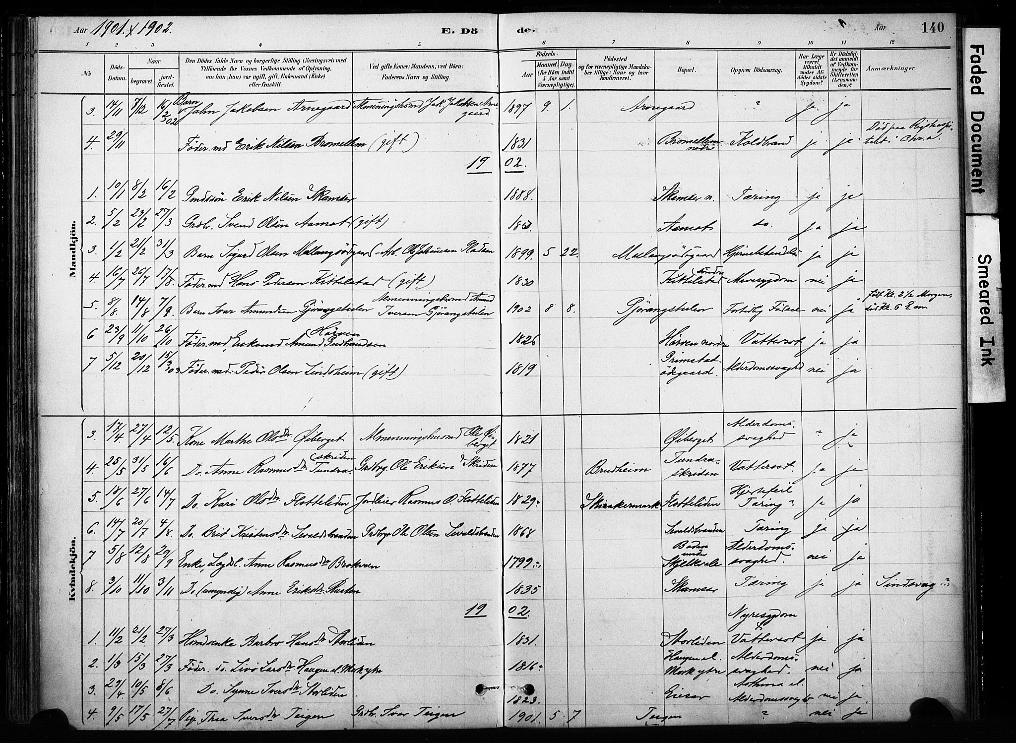 Skjåk prestekontor, SAH/PREST-072/H/Ha/Haa/L0004: Parish register (official) no. 4, 1880-1904, p. 140